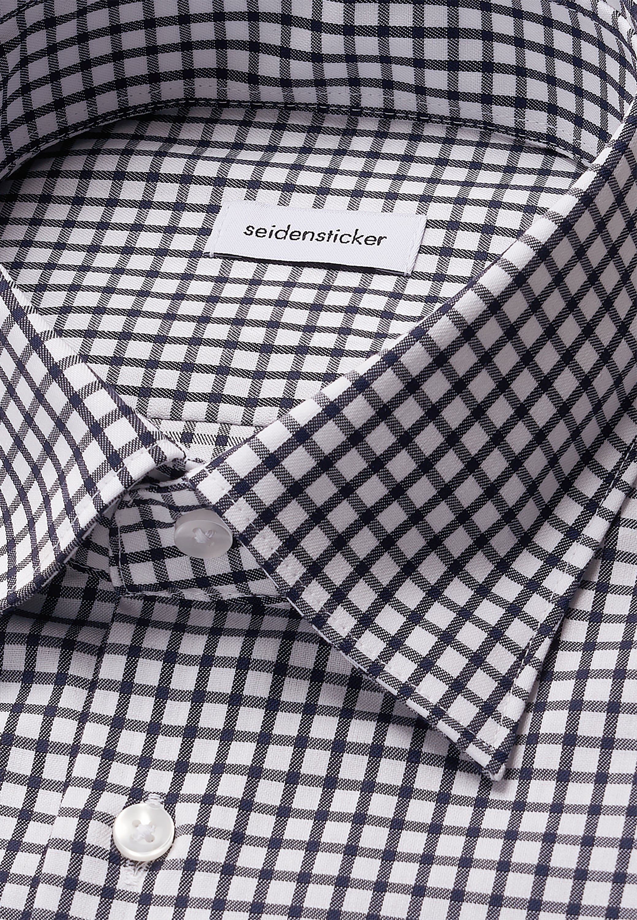 seidensticker Businesshemd »Schwarze Rose«, Slim 1/1 Covered-Button-Down-Kragen Karo