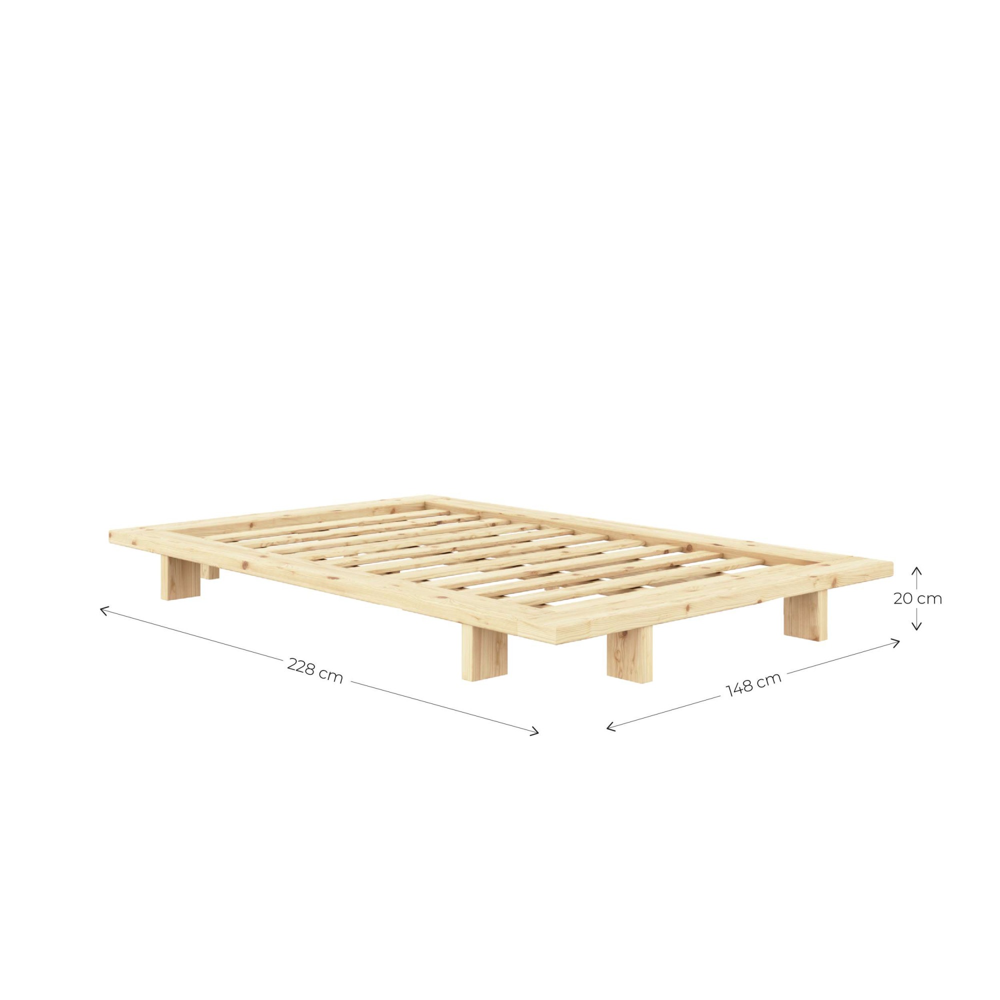 Karup Design Bettgestell »JAPAN BED Futonbett aus FSC®zertifiziertem Massivholz, zeitlos, bequem« Erhältlich für Matratzen Breite 90, 120, 140, 160 oder 180 cm,  Eiche, inkl. Lattenrost, ohne Matratze, Made in Europa