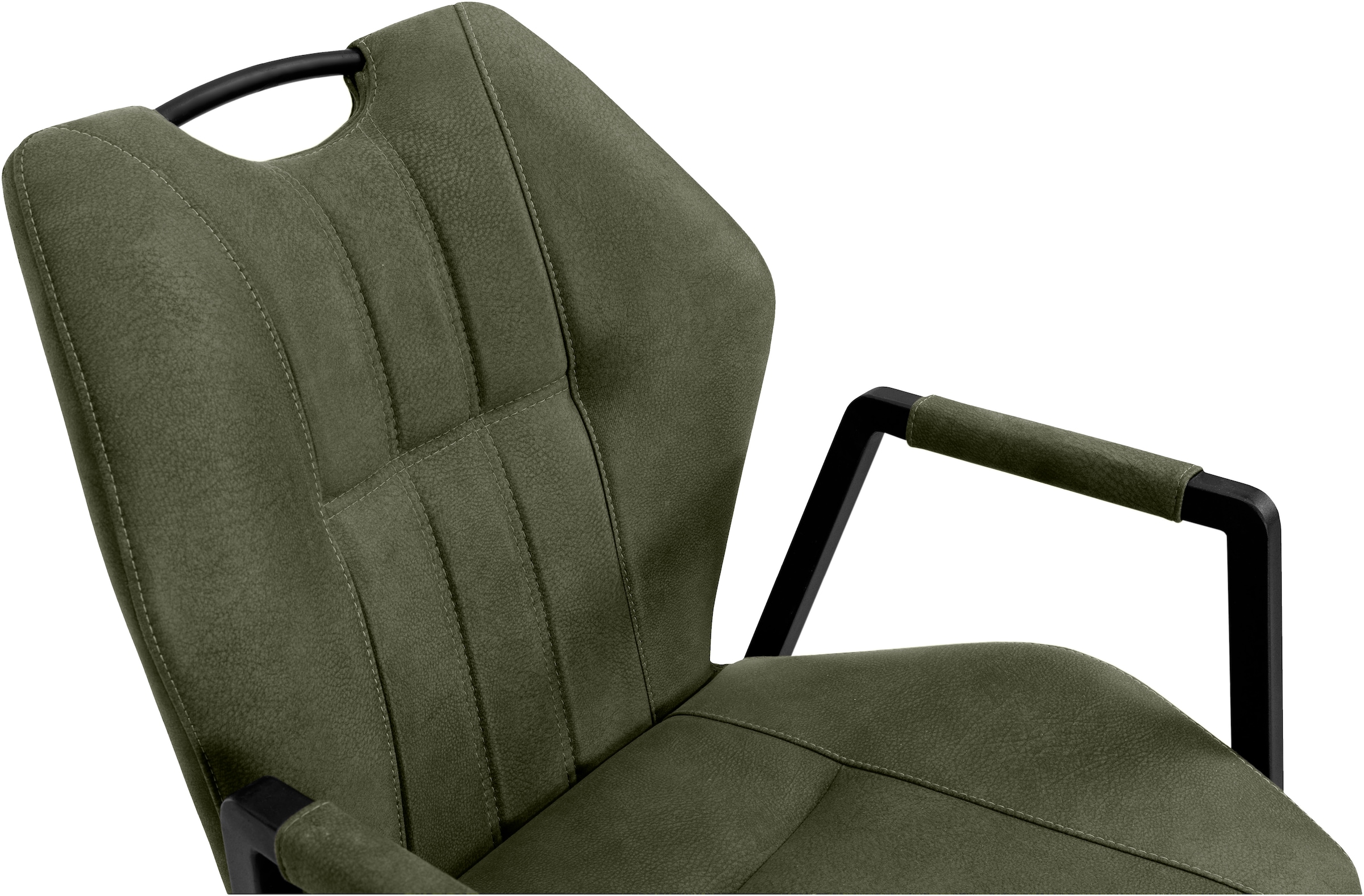 OMG Design Armlehnstuhl »Point«, (Set), 2 St., Stoff, Esszimmerstuhl mit Rollen, Bürostuhl