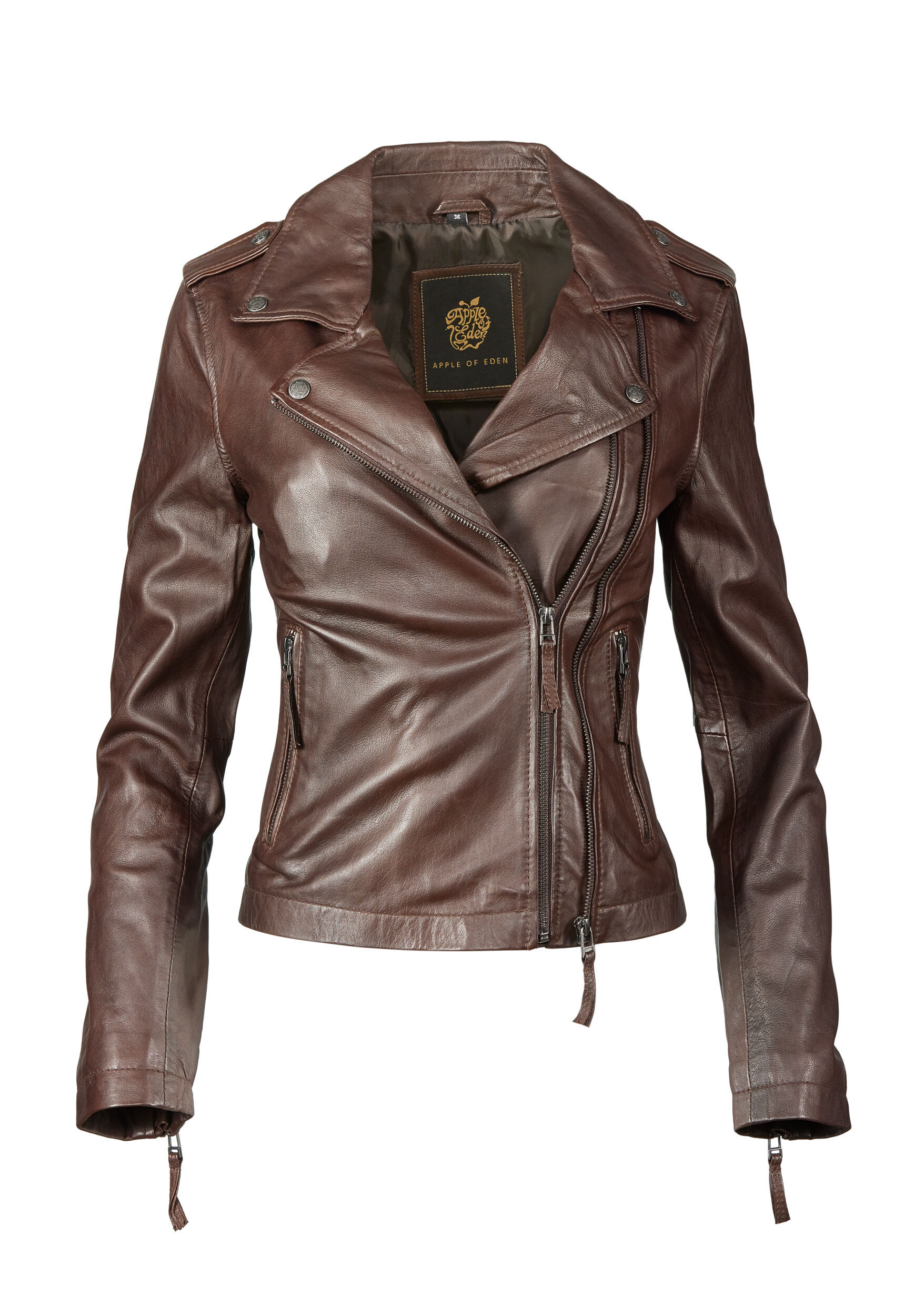 Apple of Eden Lederjacke "Apple of Eden Lederjacke AOE-102" ohne Kapuze aus weichem Leder