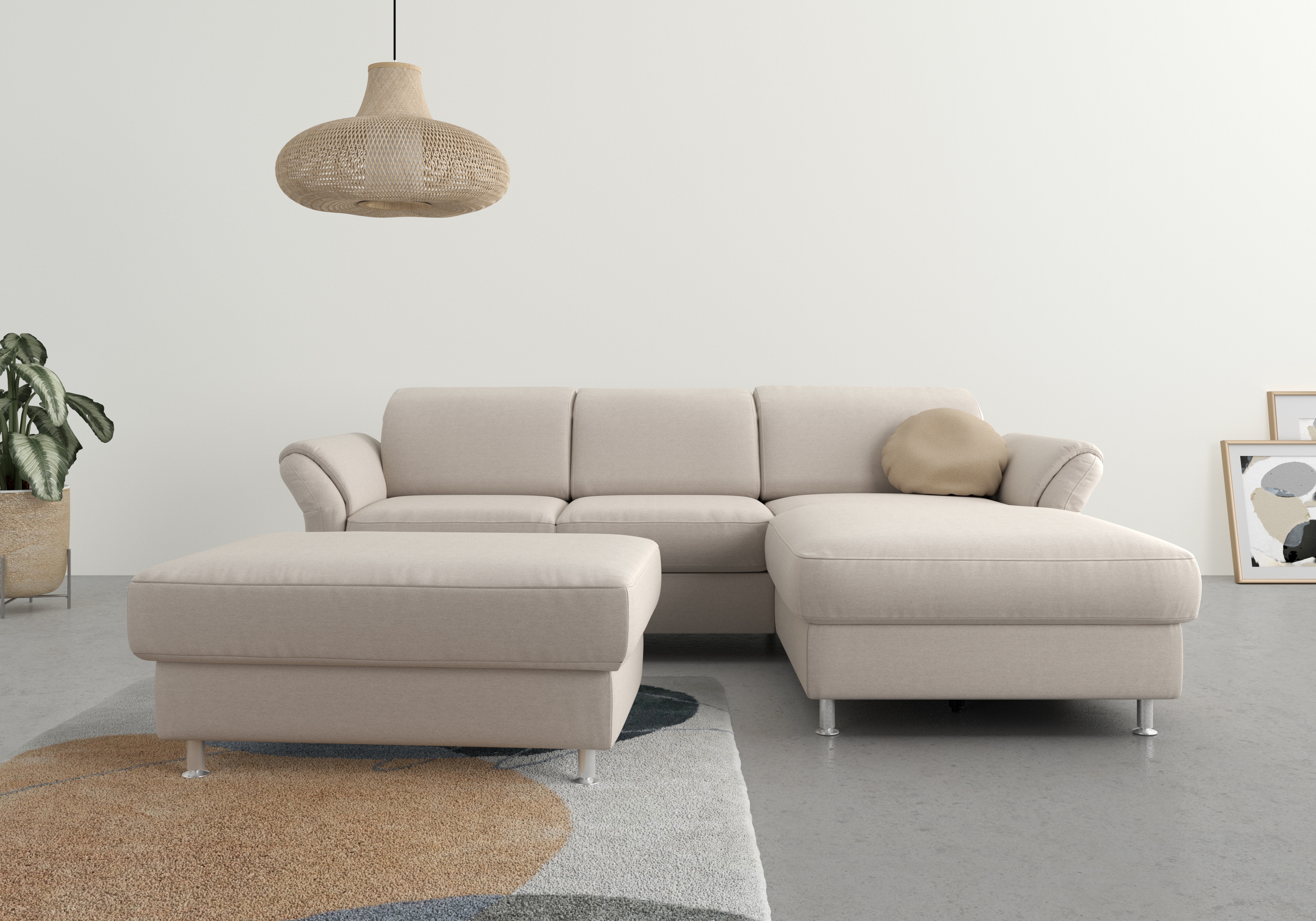 sit&more Ecksofa "Apulia L-Form" wahlweise Schlaffunktion, Bettkasten und Kopf- und Armteilverstellung