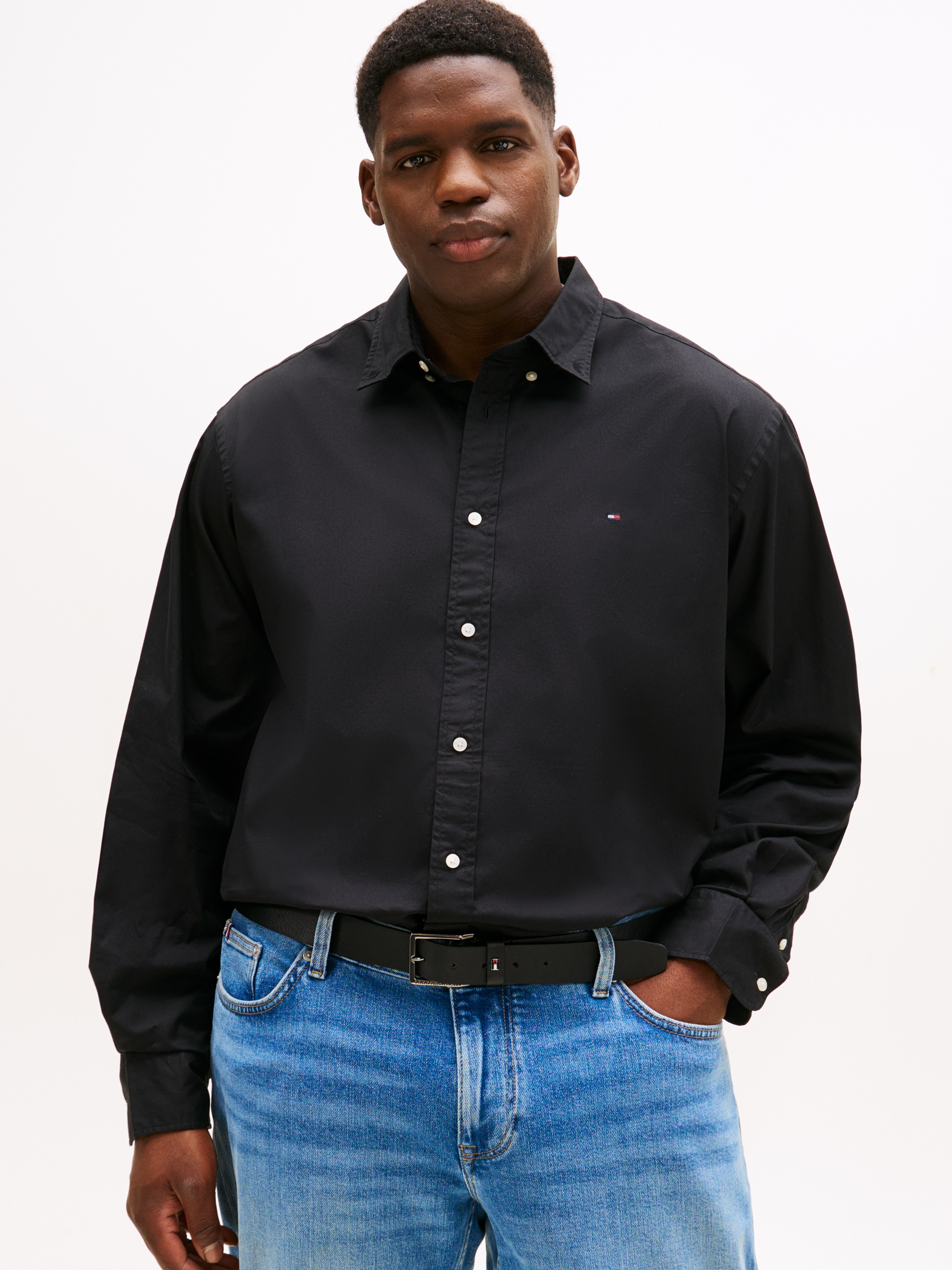 Tommy Hilfiger Big & Tall Langarmhemd "BT-FLEX POPLIN SOLID" Große Größen, günstig online kaufen