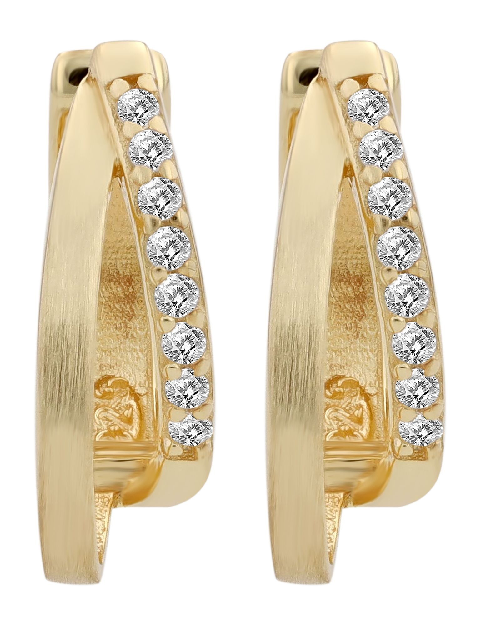 Adelia´s Klappcreolen »Damen Ohrringe – Klappcreole aus 925 Silber mit Zirkonia« Perfekt zum Verschenken an besondere Menschen