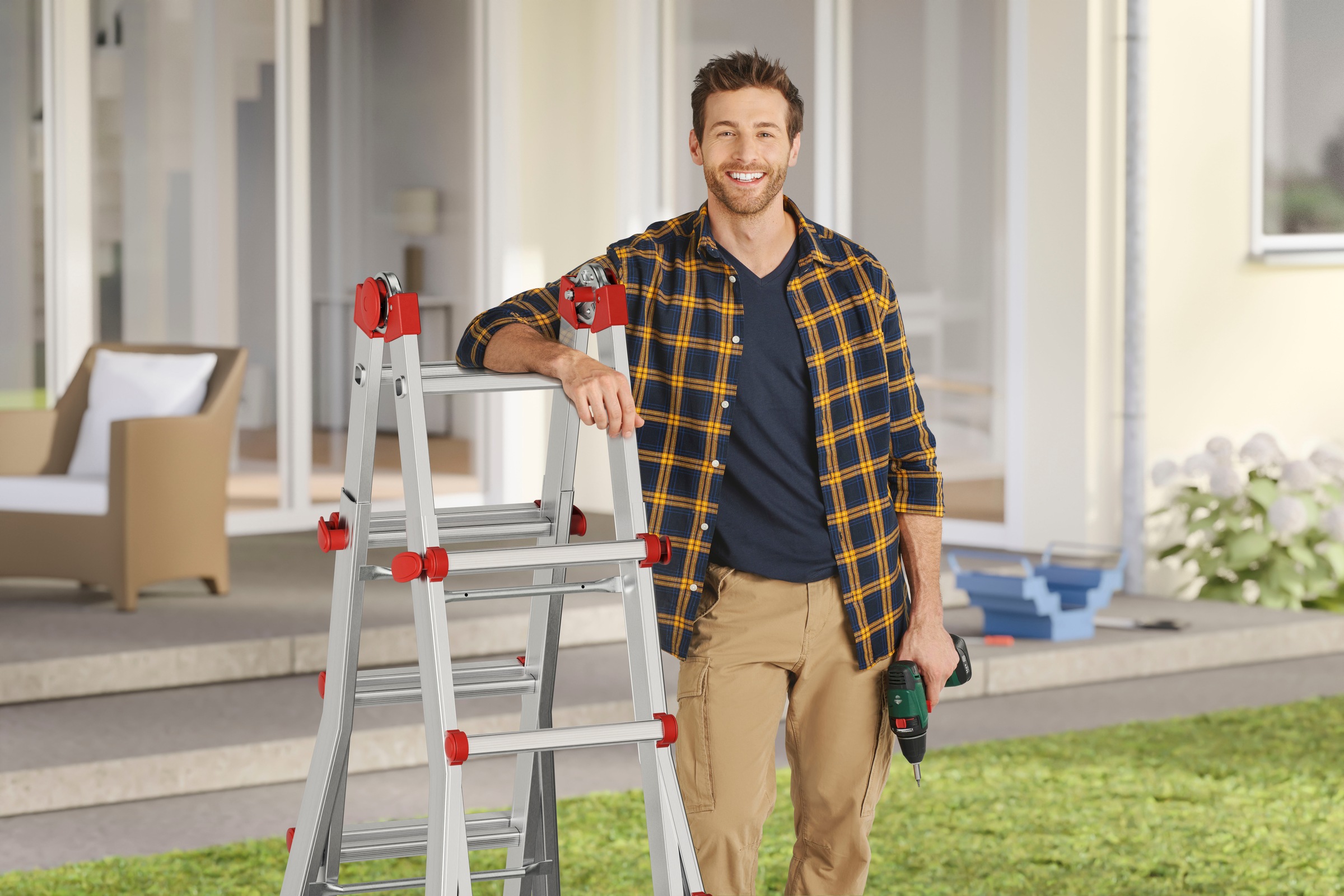 Hailo Vielzweckleiter "M80" Aluminium, 4x5 Sprossen günstig online kaufen