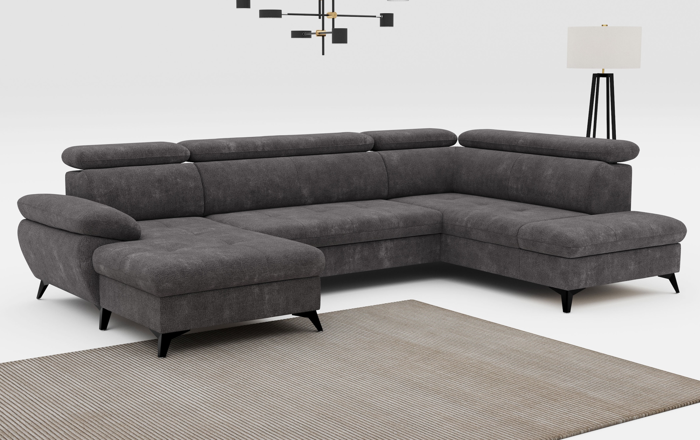 COTTA Wohnlandschaft "Hudson" mit Kopfteilverstellung, optional Schlaffunktion & Bettkasten