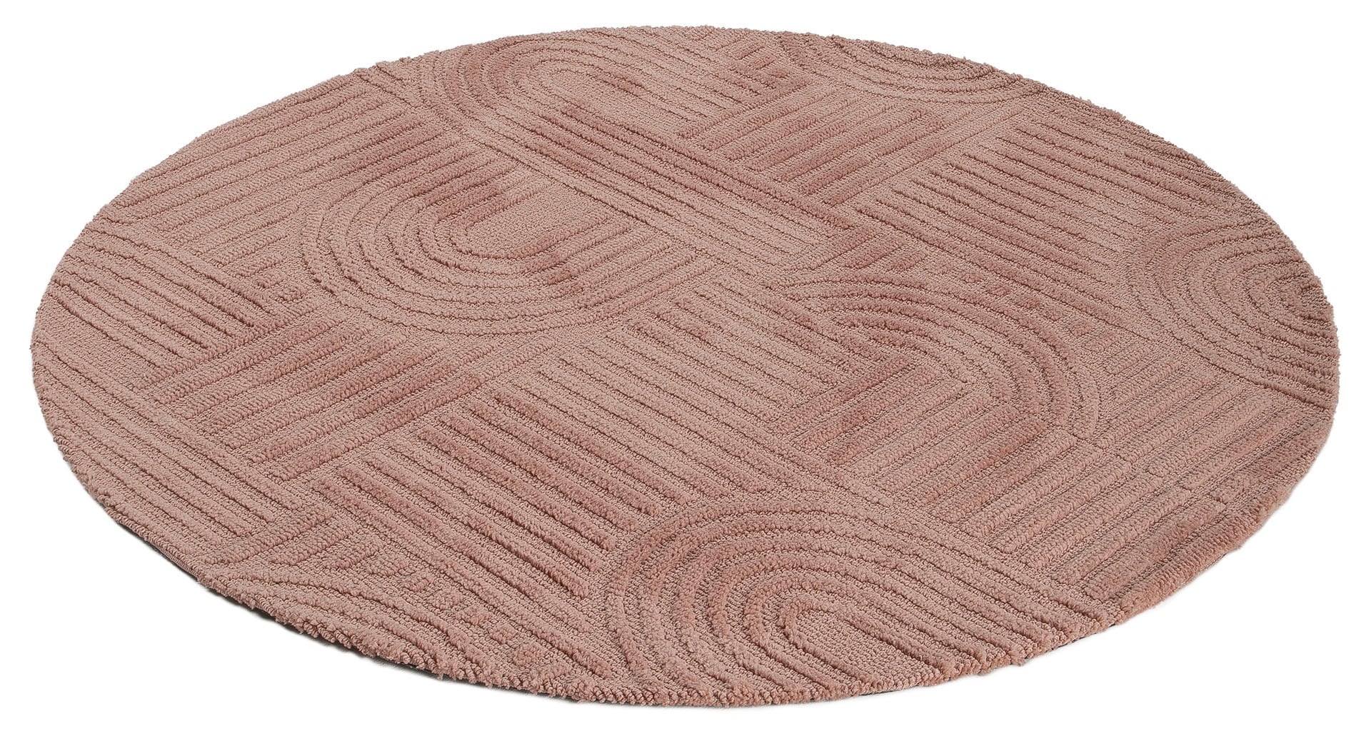carpetfine Teppich »Holly 4 - Soft Touch Microfaser Teppich«, rund, 12 mm Höhe, Boho Scandi, weiche dichte getuftete Hoch-Tief-Struktur, Wohnzimmer