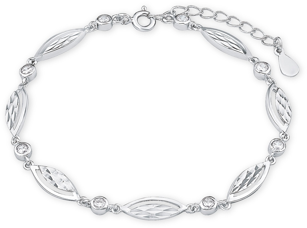 Armband AMOR "Marquise", silber (silberfarben, kristallweiß), Armbänder, Damen, 20cm, Silber 925 (Sterlingsilber), Armband, mit Zirkonia (synth.) 2