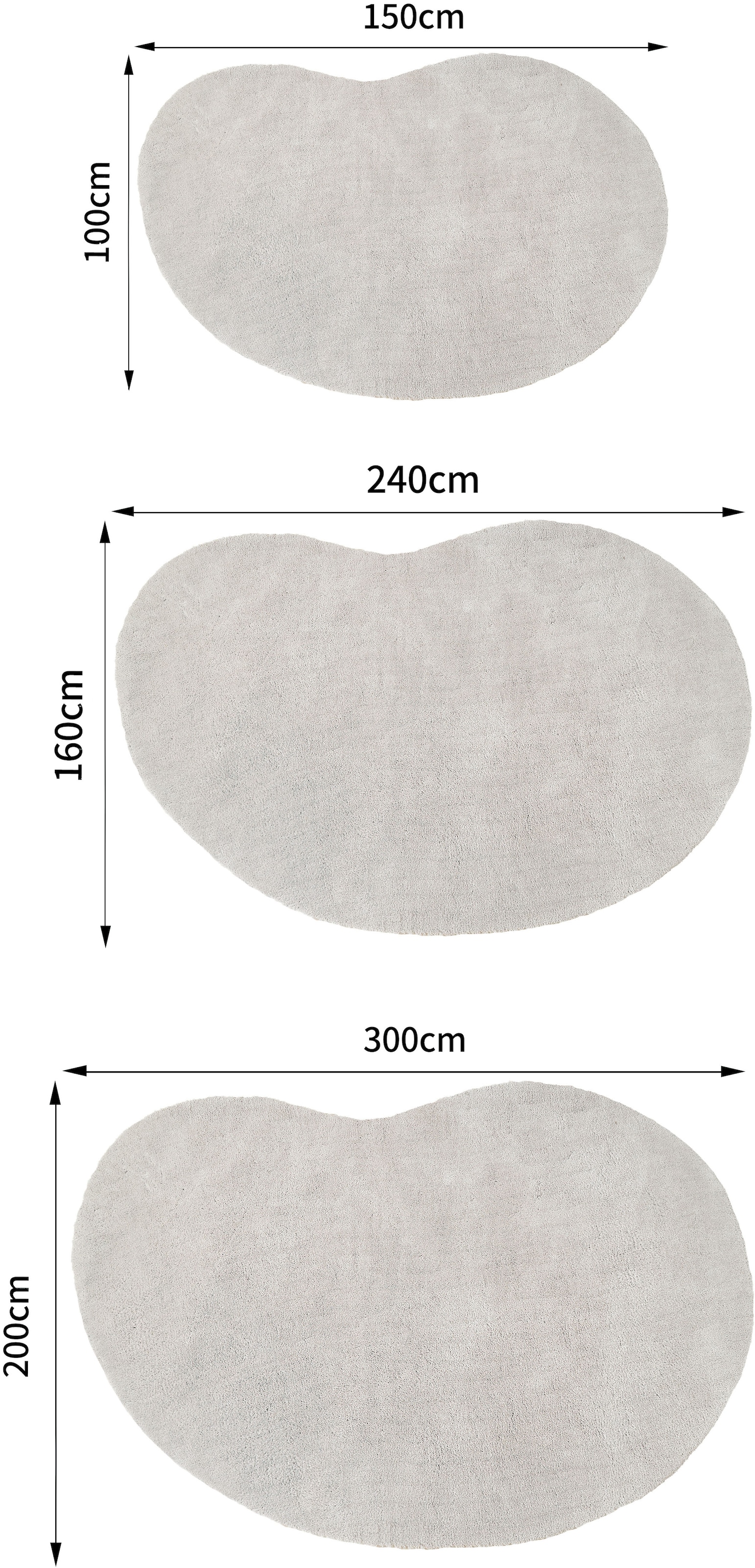 LeGer Home by Lena Gercke Hochflor-Teppich »Halrum, einfarbig,«, organische Form