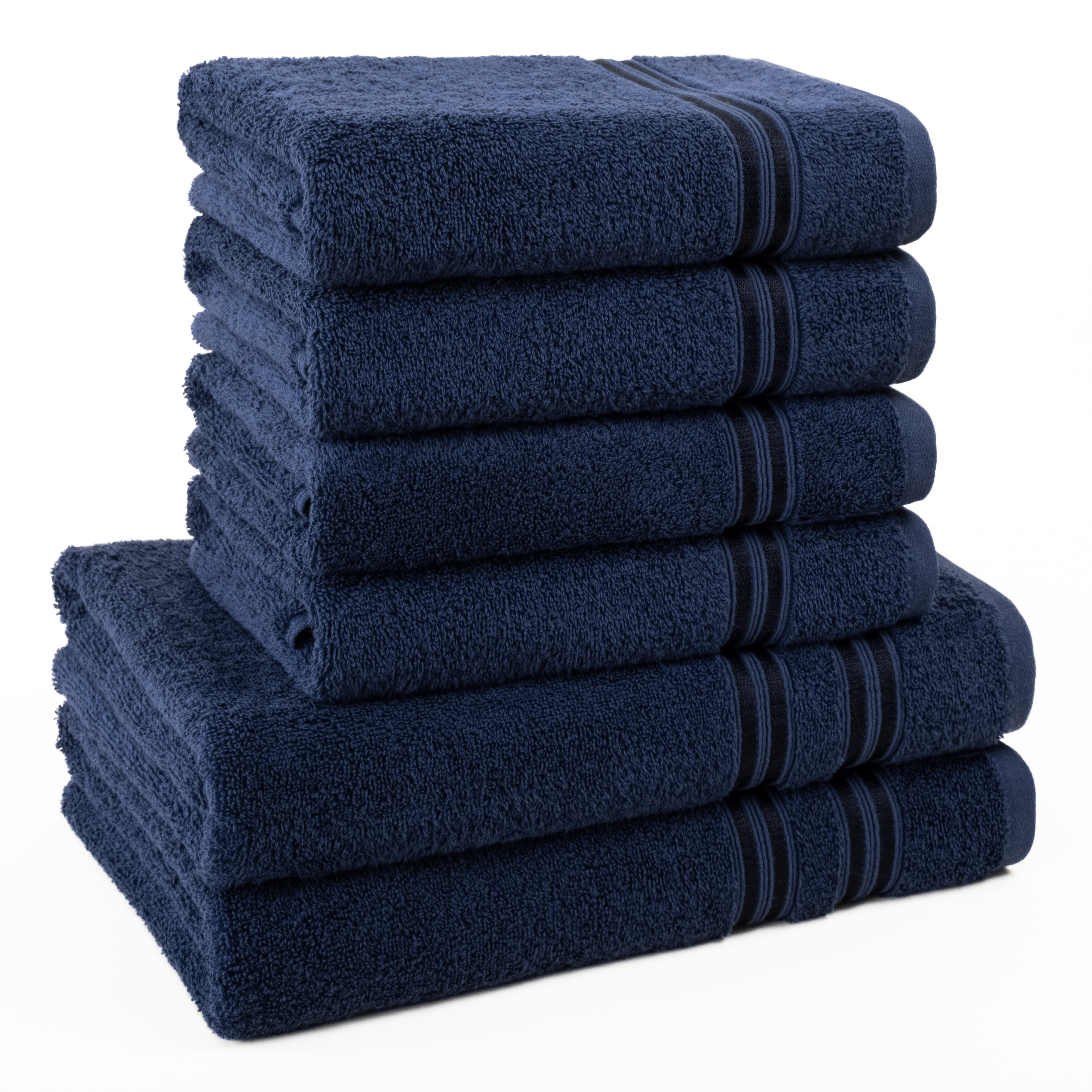 Handtuch Set HAMMETEX, blau, Frottier, Obermaterial: 100% Baumwolle, Handtuch-Sets, "6-teiliges Handtuch Set, 100% Baumwolle, Weich & Saugstark", mit