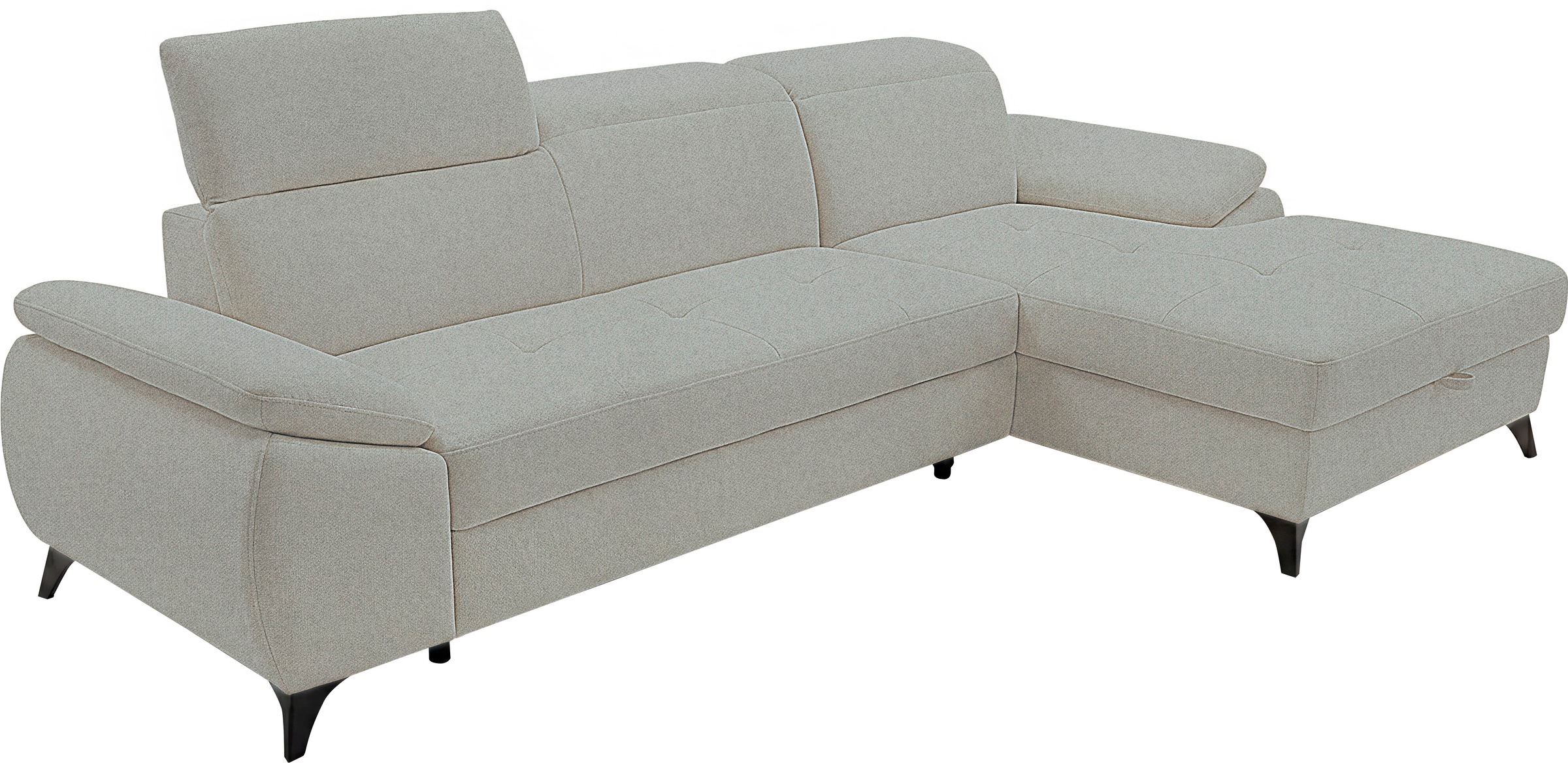 exxpo - sofa fashion Ecksofa inkl. Bettfunktion und Bettkasten,toller Sitzkomfort, Steppung im Sitz