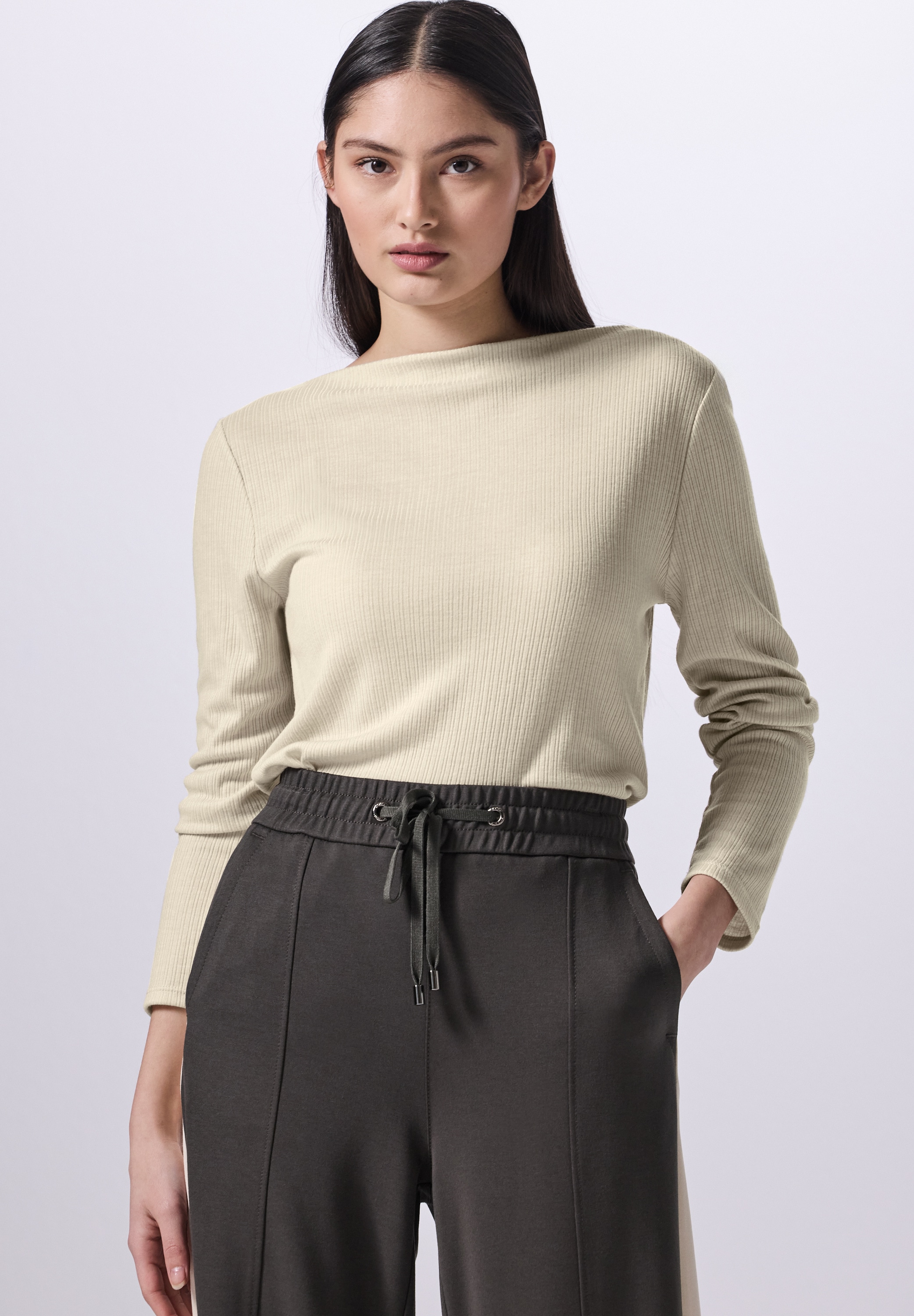 STREET ONE STUDIO Langarmshirt, mit U-Boot-Ausschnitt