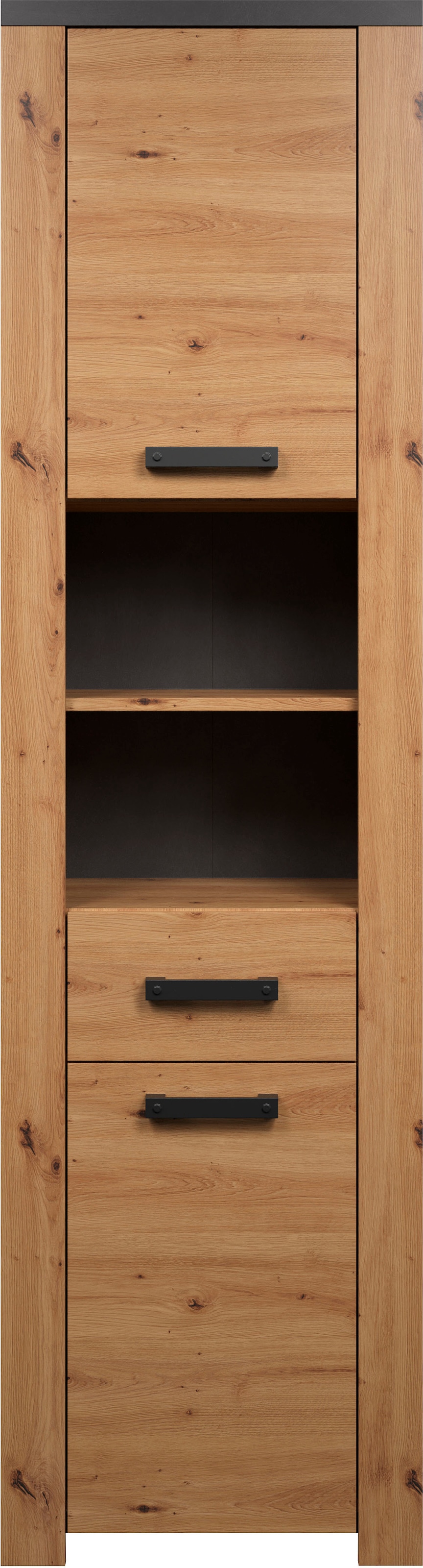 welltime Hochschrank "Ambres", (1 St.), Badschrank in matter Echtholzoptik günstig online kaufen