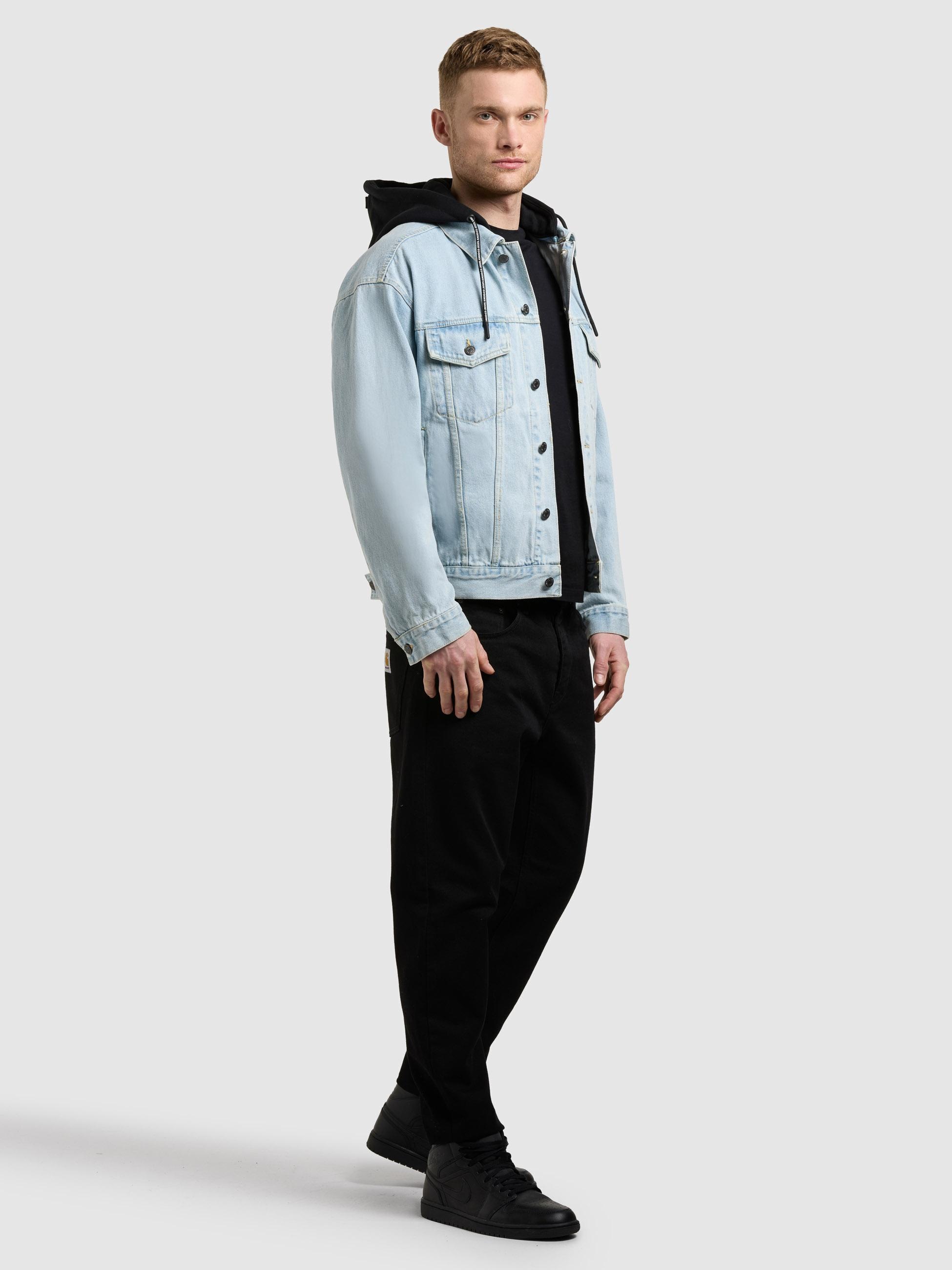 Jeansjacke KHUJO "Jokin", Herren, Gr. XL (54), hellblau, Obermaterial: 100% Baumwolle; Obermaterial 2: 60% Baumwolle, 40% Polyester, gerade hüftbedeckend, hoch geschlossener Ausschnitt, Ärmel mit Ärmelschlitz abgesteppte Kante verstellbar, Jacken Jeansjac 3