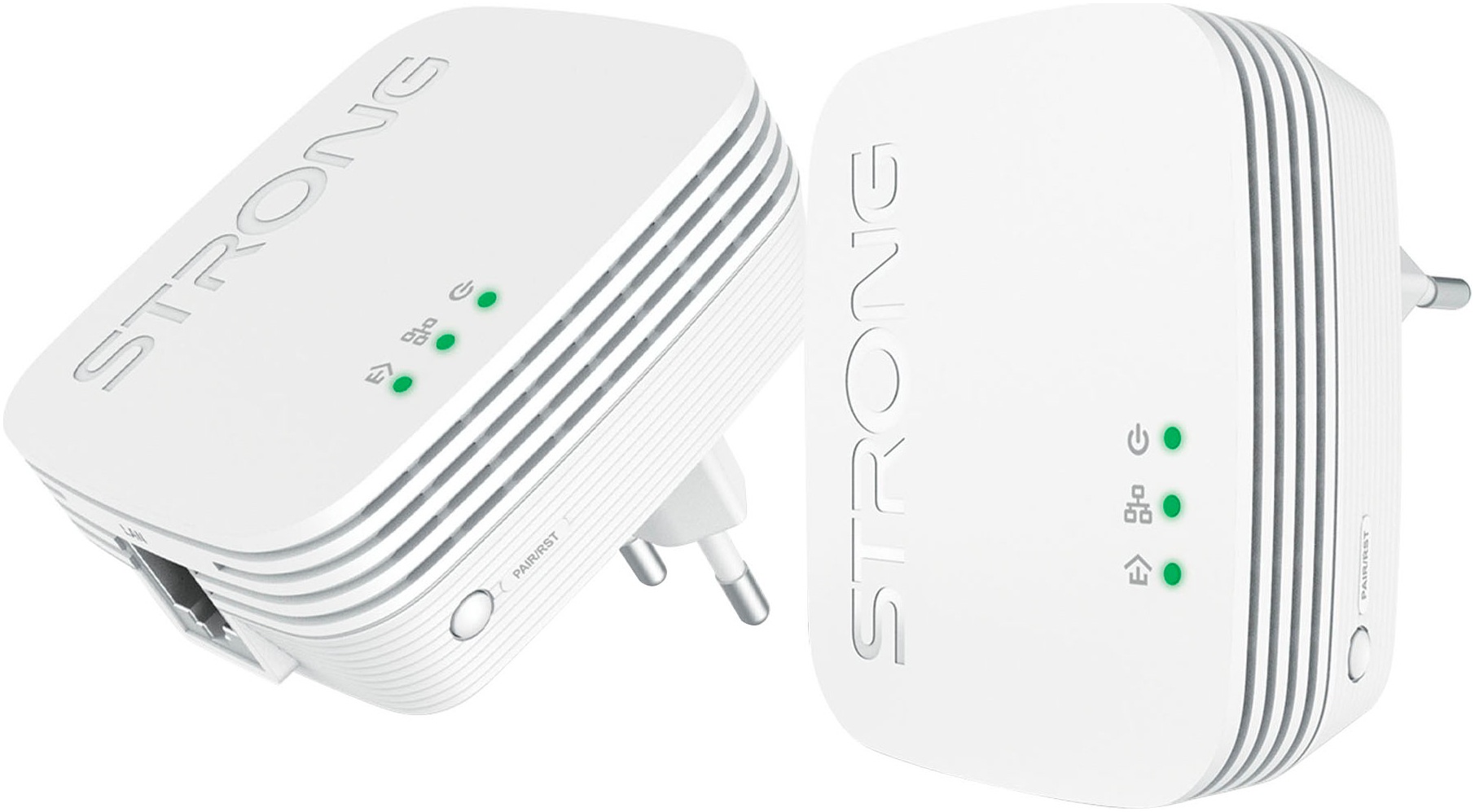 STRONG Reichweitenverstärker "Powerline MINI 1000 Mbit/s Set (3 Einheiten)", B:15,6cm H:8,5cm T:17,7cm, weiß, Router
