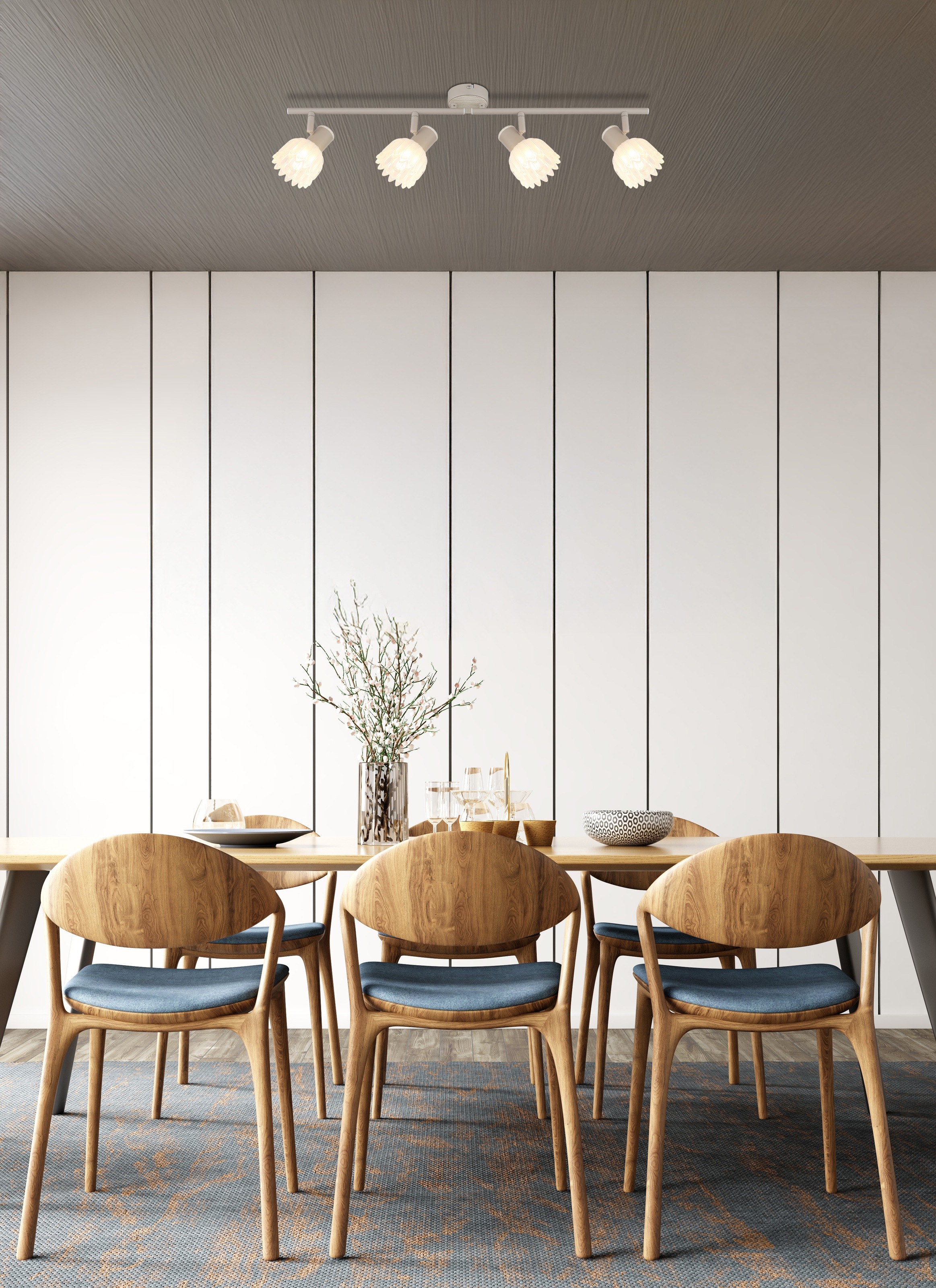 GLOBO LIGHTING Deckenspot »PLANTA« E14 1 Stk. Sandfarbener Strahler mit Holzoptik und Glas satiniert