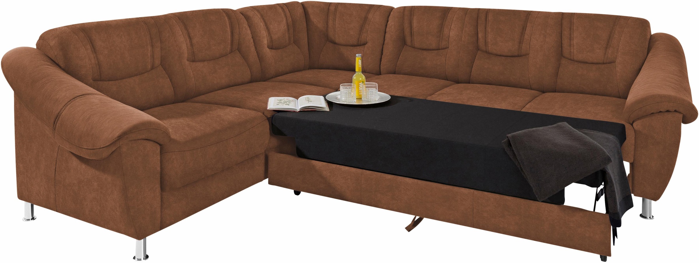 sit&more Ecksofa »Salsa L-Form«, mit Federkern, wahlweise mit Bettfunktion