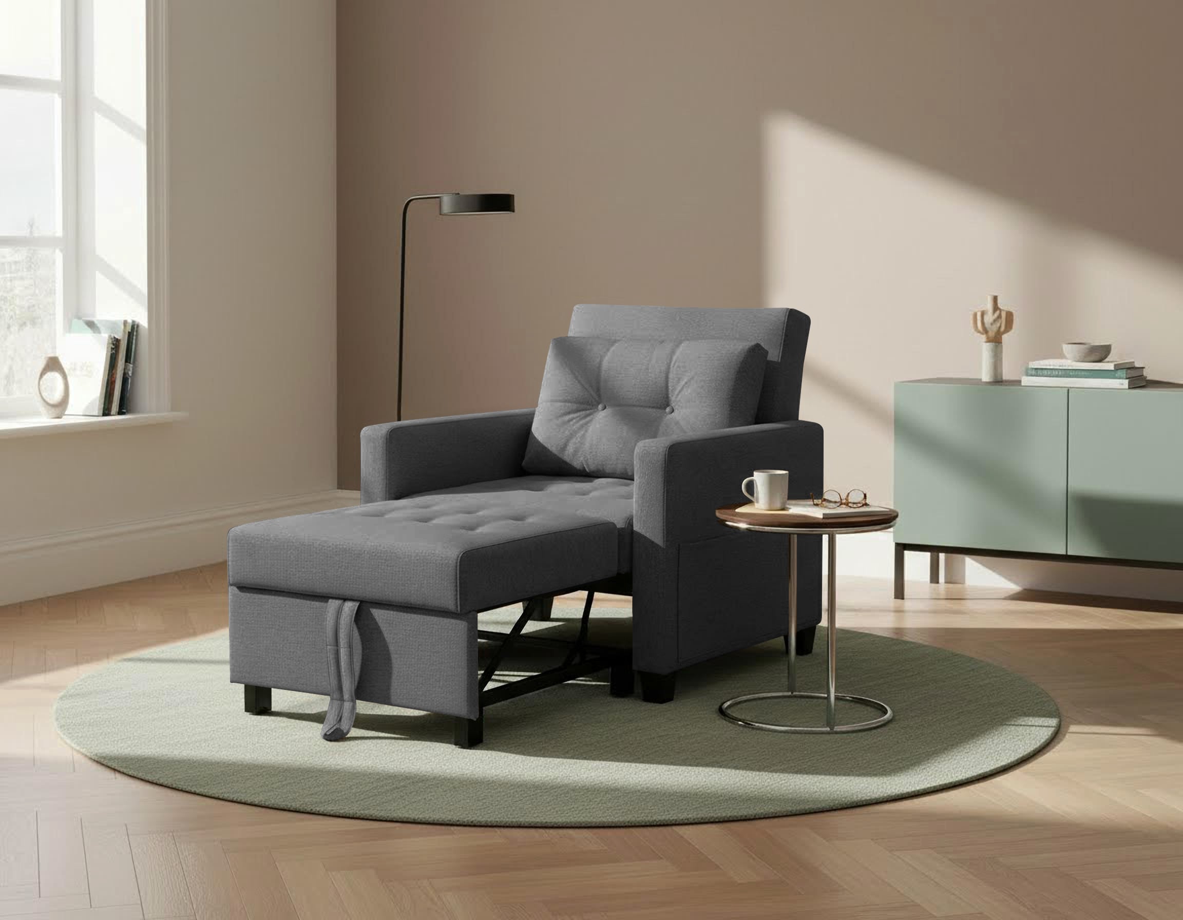 OTTO home Sessel "TYLLI, 91 cm, wandelbar zum Gästebett, Schlafliege, klappbar" verstellbarer Rückenlehne, Klappmechanismus, Webstoff