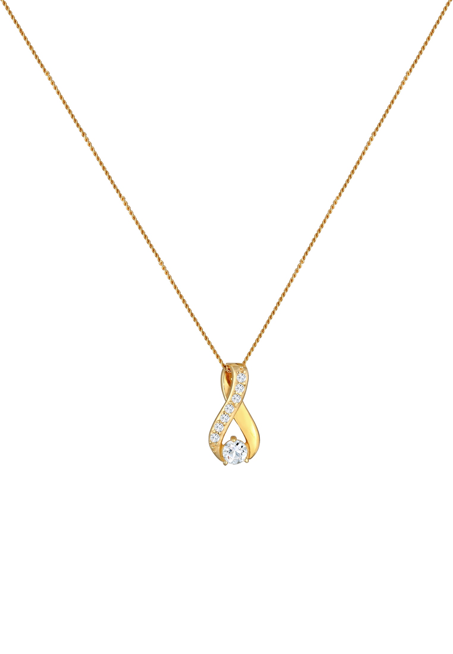 Elli Premium Collierkettchen »Infinity Symbol Topas 585 Gelbgold«