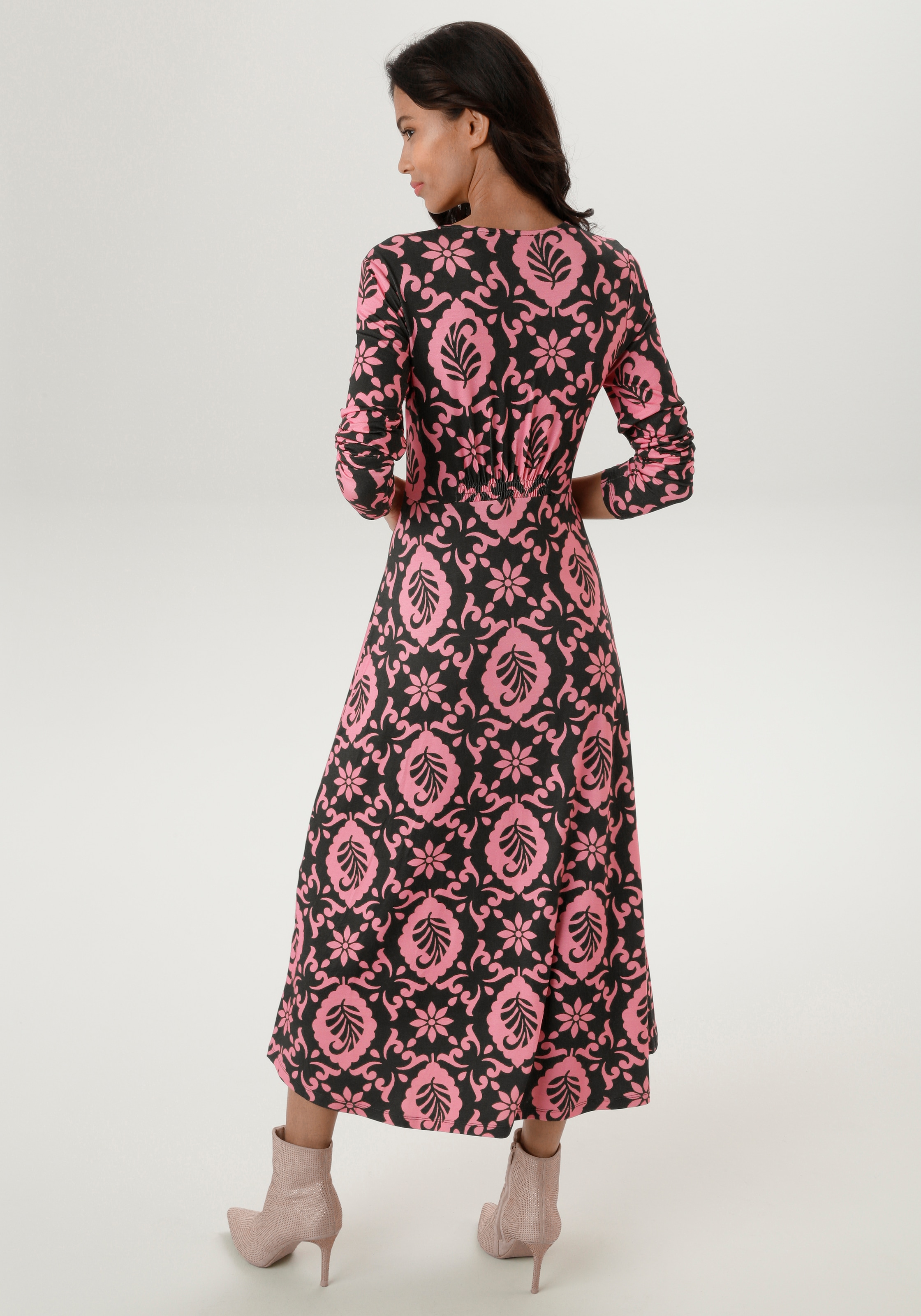 Aniston SELECTED Midikleid, mit Smok-Details - NEUE KOLLEKTION