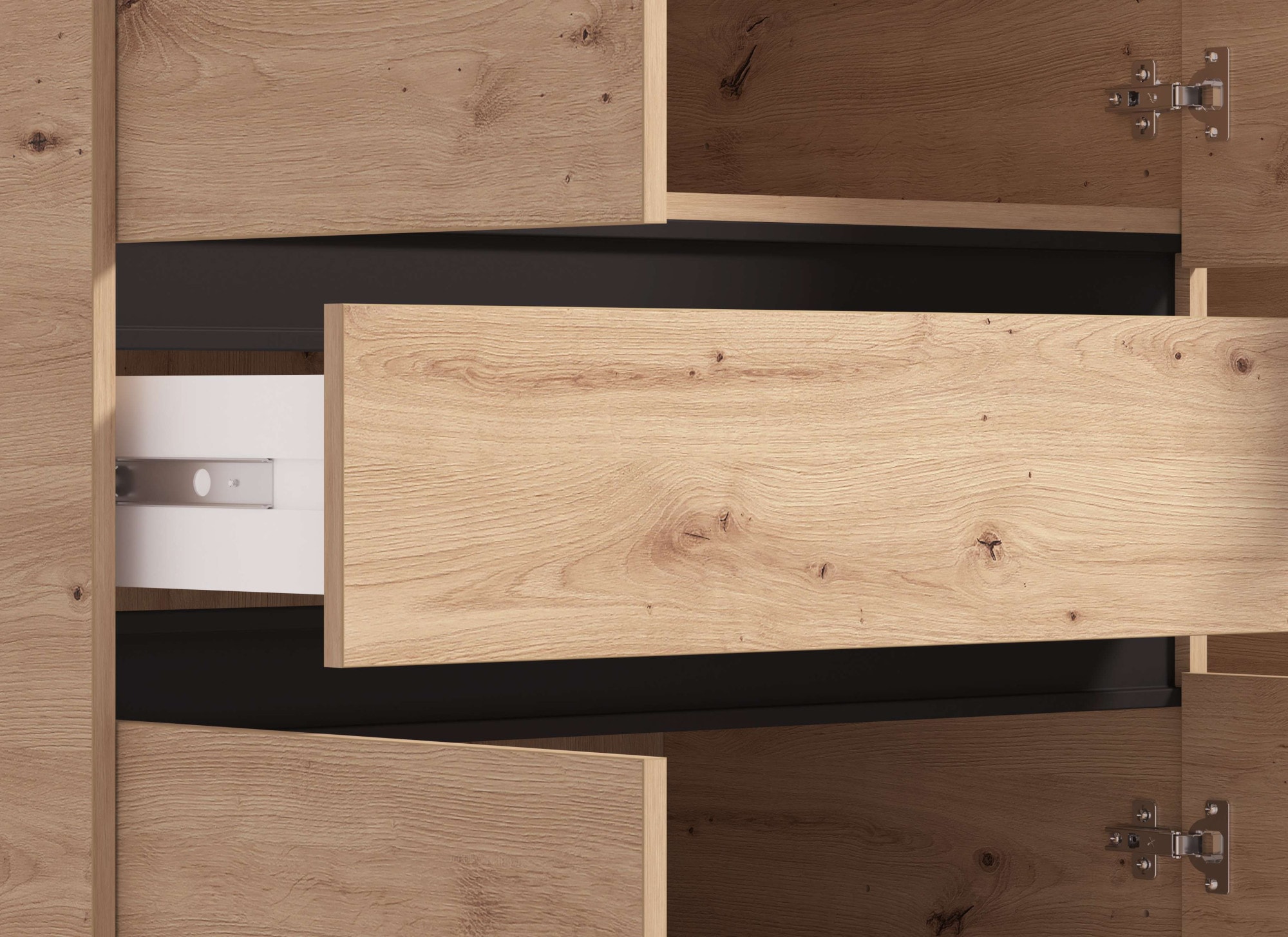INOSIGN Kleiderschrank »Corbett, grifflose Optik, FSC-zertifziert, Made in Europe«, (138 oder 182,5cm breit, 211cm hoch und 54,5cm tief), mit Spiegel, 1 Schublade und Innenausstattung