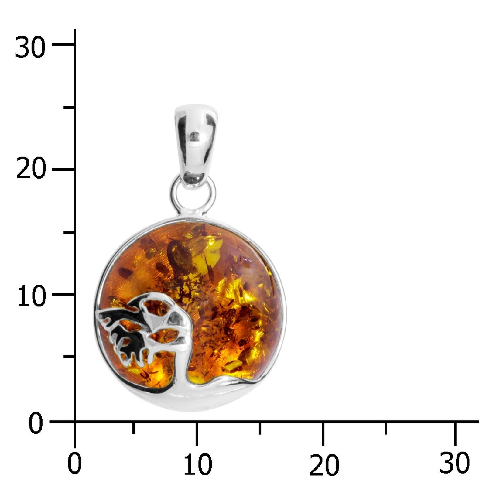 OSTSEE-SCHMUCK Kettenanhänger »- Windflüchter 16 mm - Silber 925/000 - Bernstein«