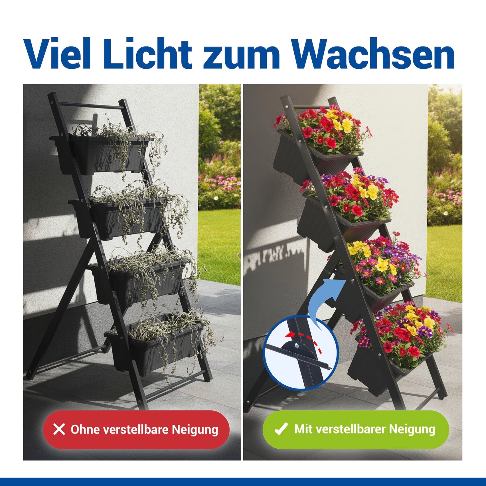 Maximex Hochbeet »Vertikales Hochbeet 4 Etagen« vertikales Hochbeet für Balkon & Terrasse, herausnehmbare Pflanzkästen