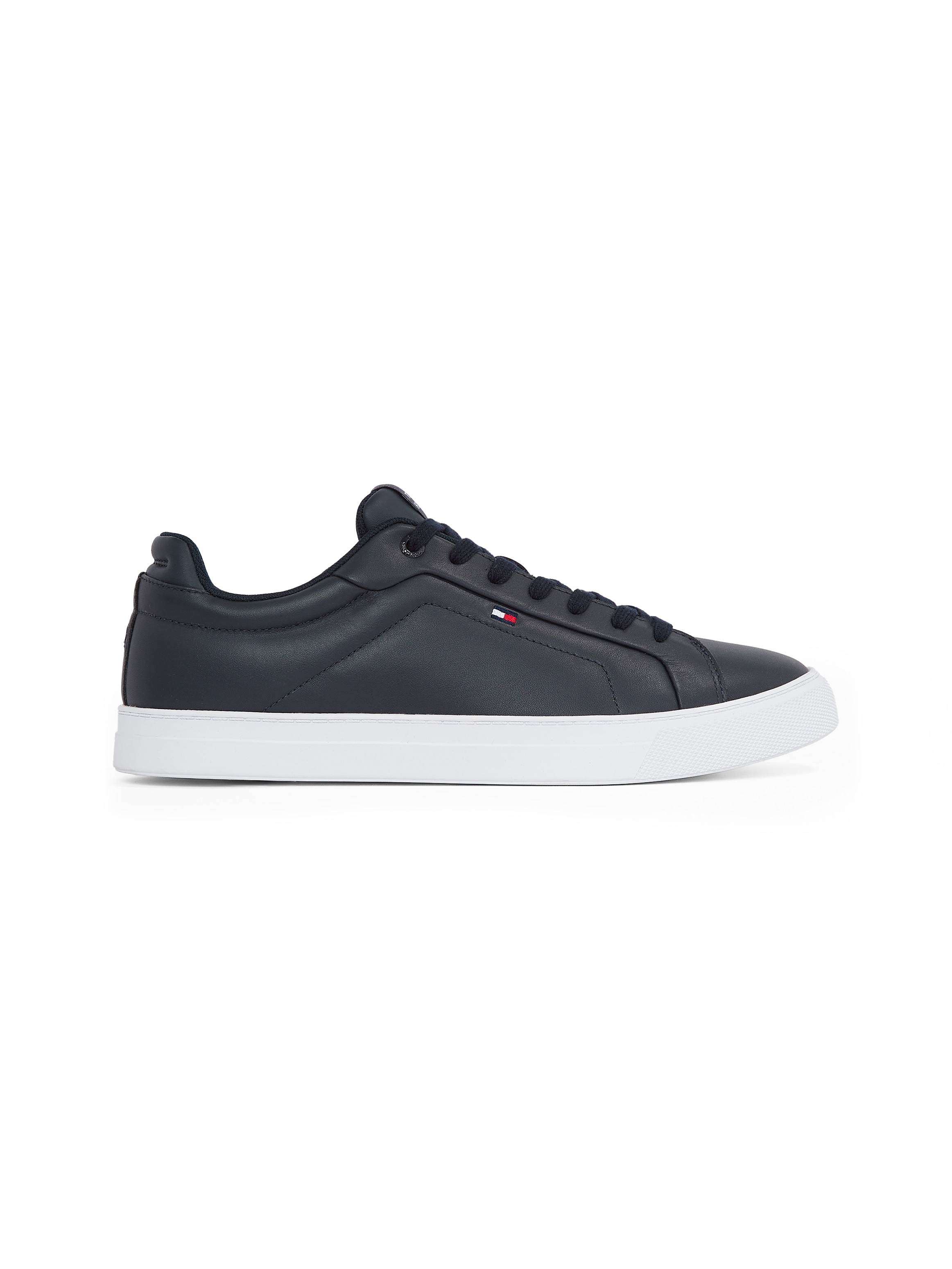 Tommy Hilfiger Plateausneaker »ICON COURT LTH FLAG ESS«, Freizeitschuh, Halbschuh, Schnürschuh mit kleiner Logoflagge