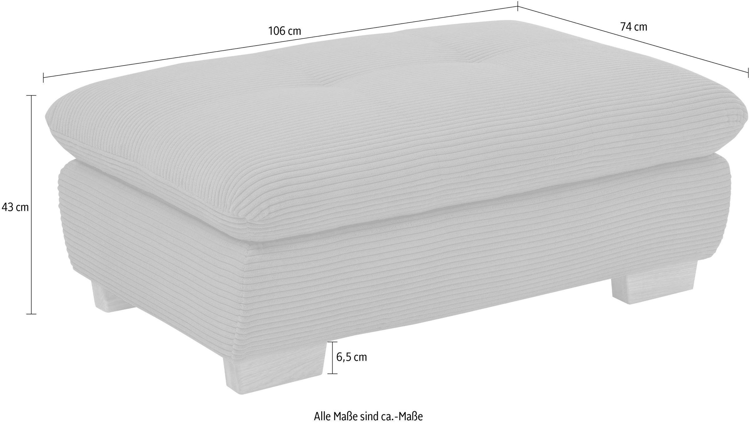 set one by Musterring Hockerbank »1200«, Passend zur Serie SO 1200, 106 x 74 cm