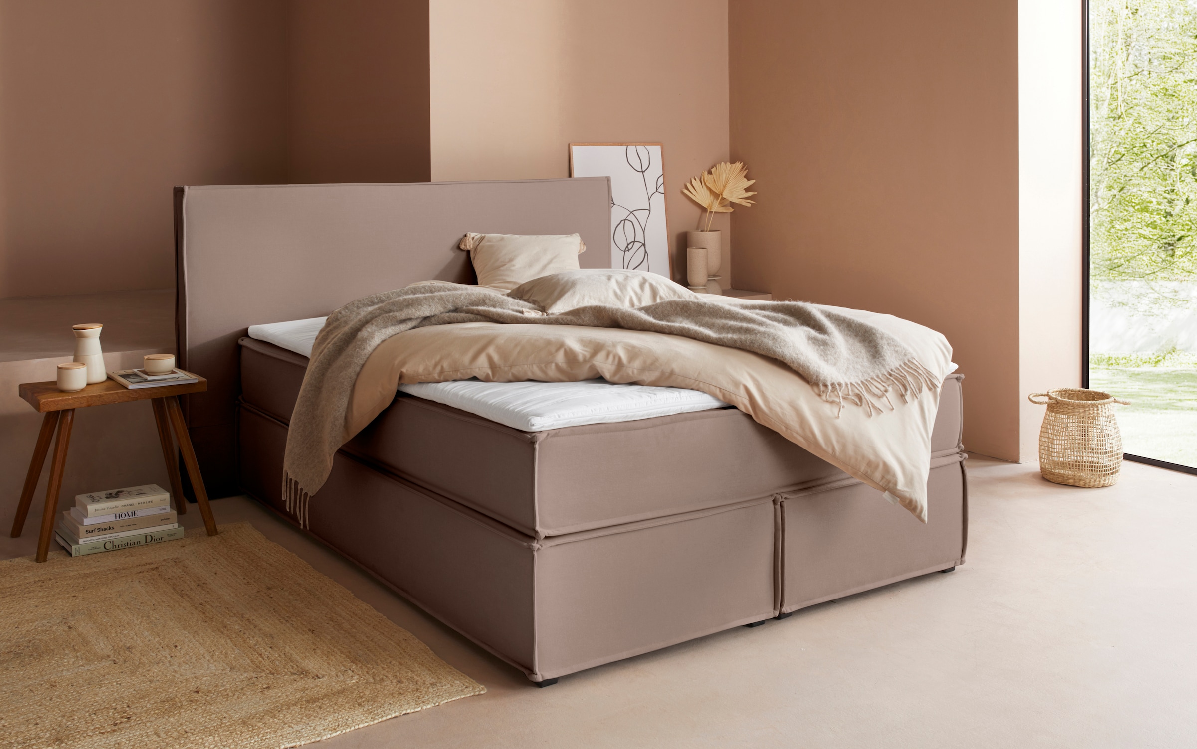 LeGer Home by Lena Gercke Boxspringbett "Yuma", incl. Topper, in 4 Breiten, günstig online kaufen