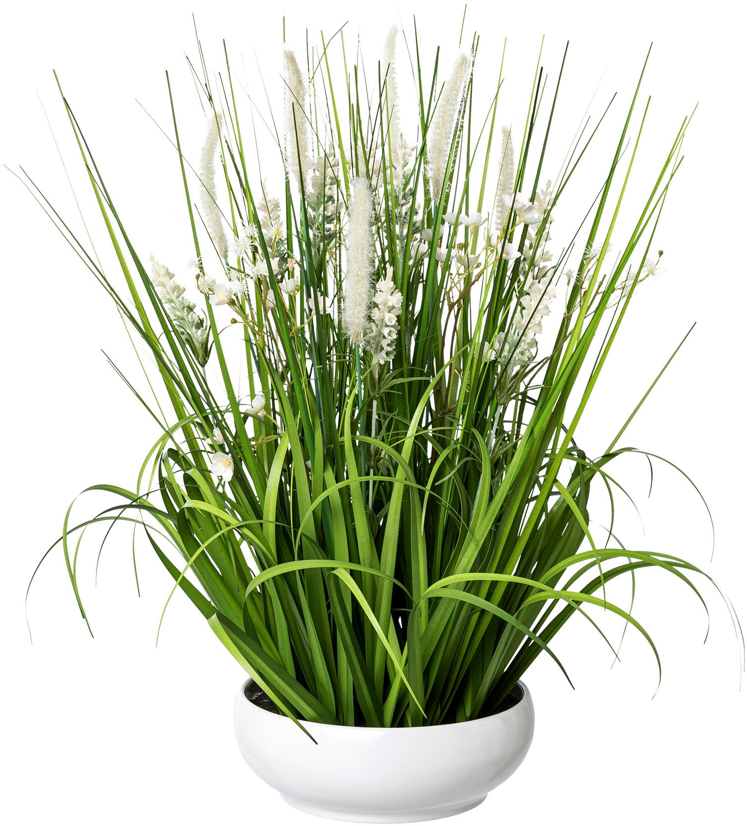 kaufen | green »Blüten-Gras-Mix«, BAUR Kunststoffschale Creativ in Kunstgras weißer