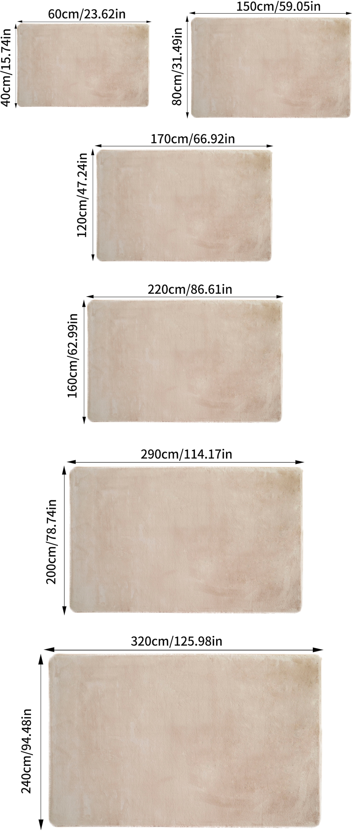 Bruno Banani Fellteppich »Rabbit 2, Kunstfell Teppich, Modern«, rechteckig, 25 mm Höhe, Kaninchenfell-Haptik, sehr weich, Wohnzimmer, Schlafzimmer, Esszimmer