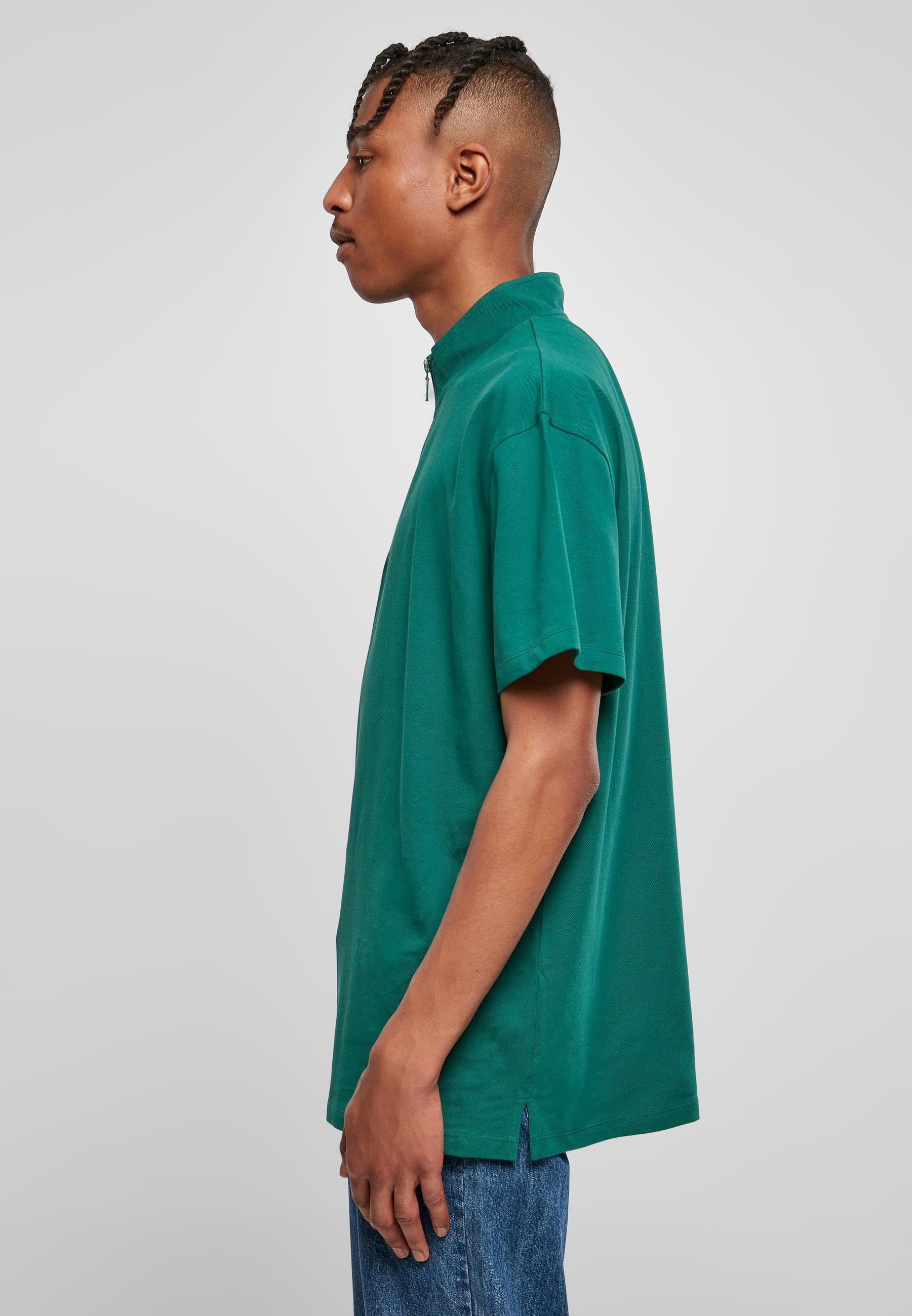 URBAN CLASSICS T-Shirt »Urban Classics Herren Boxy Zip Pique Tee«, (1 tlg.)