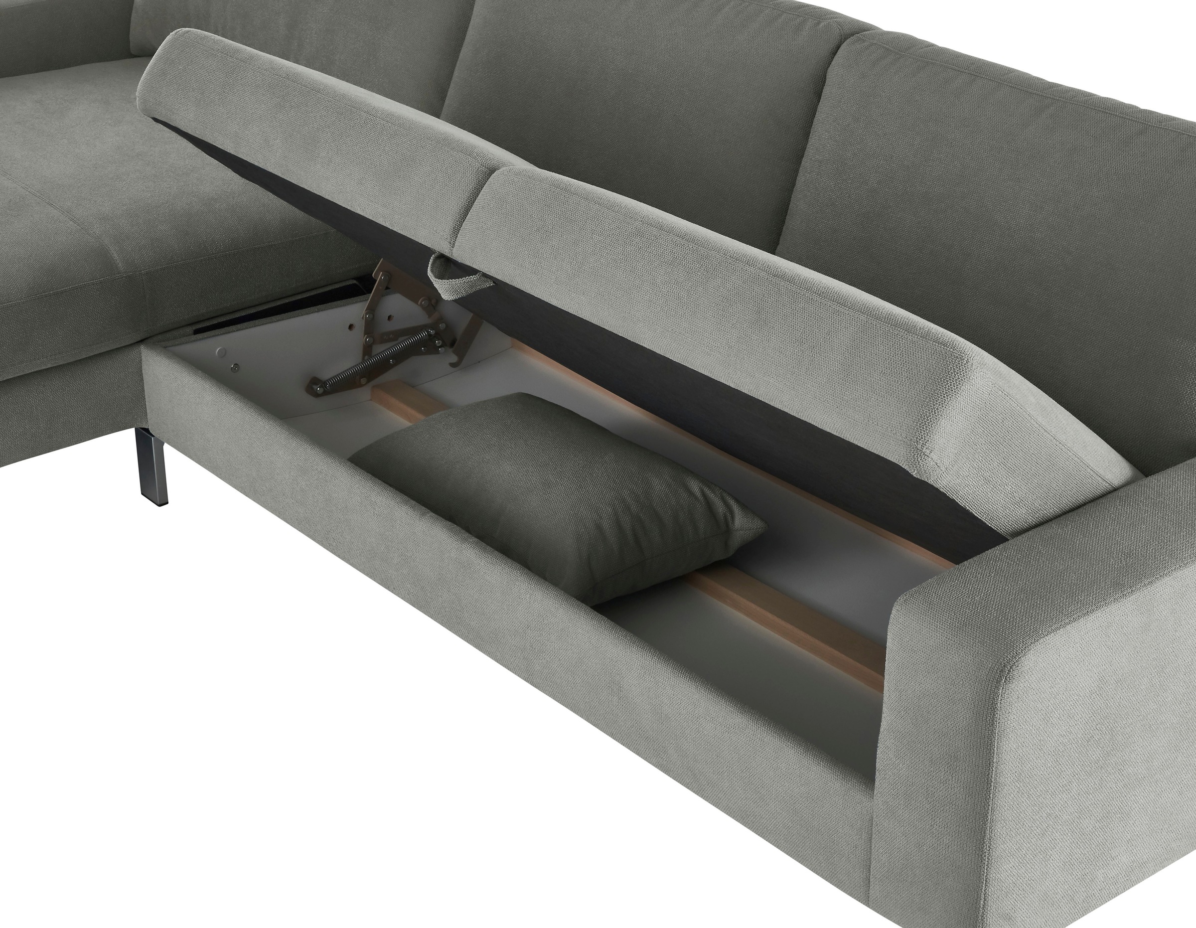 3C Candy Ecksofa »Lecce, wahlweise PUR-Schaumstoff oder Tonnentaschenfederkern«, Bett im 2,5-Sitzer, teilmotorische Schlaffunktion im Longchair, L-Form