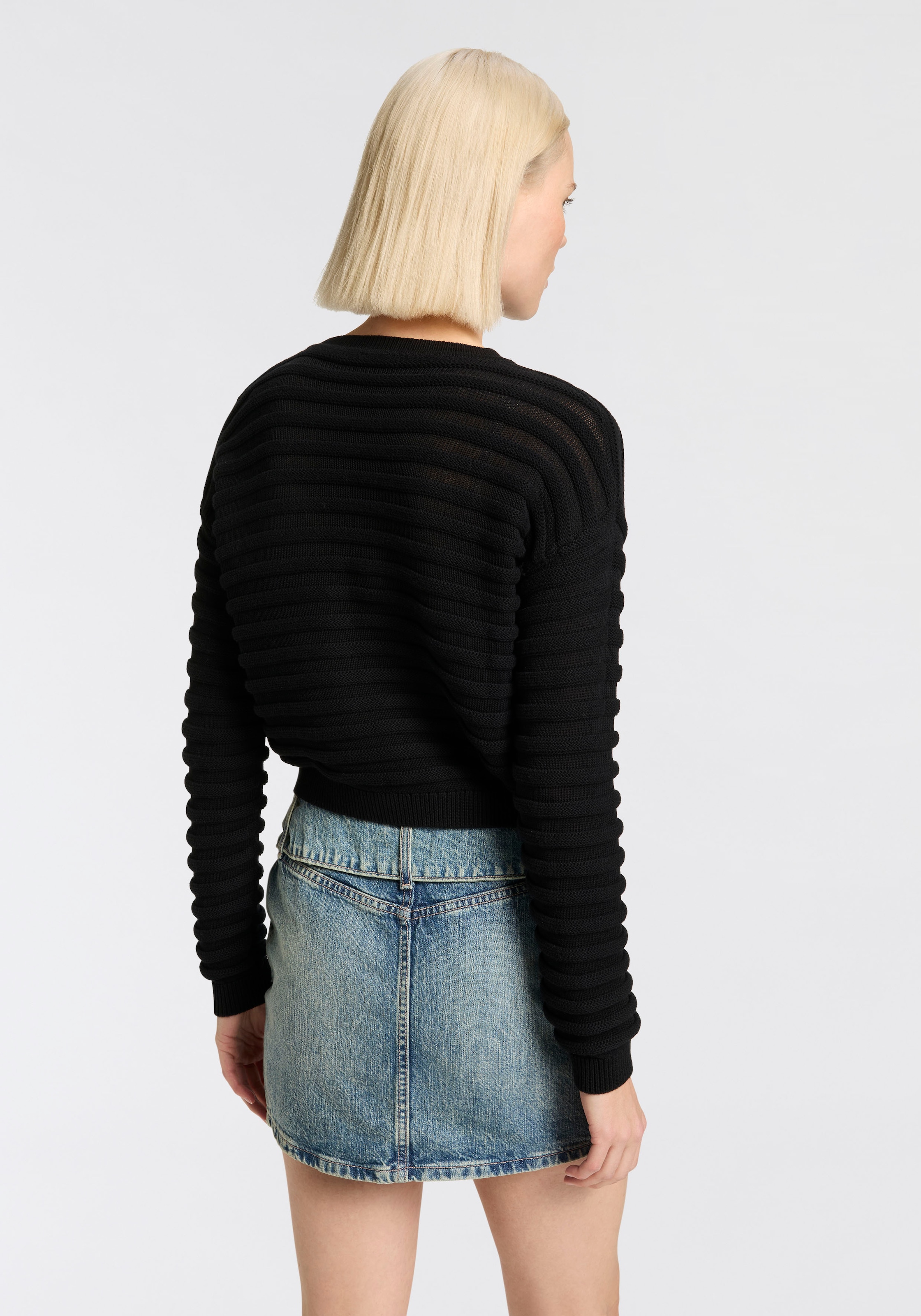 HUGO Blue Strickpullover »Slummya«, mit dezenter Streifenstruktur