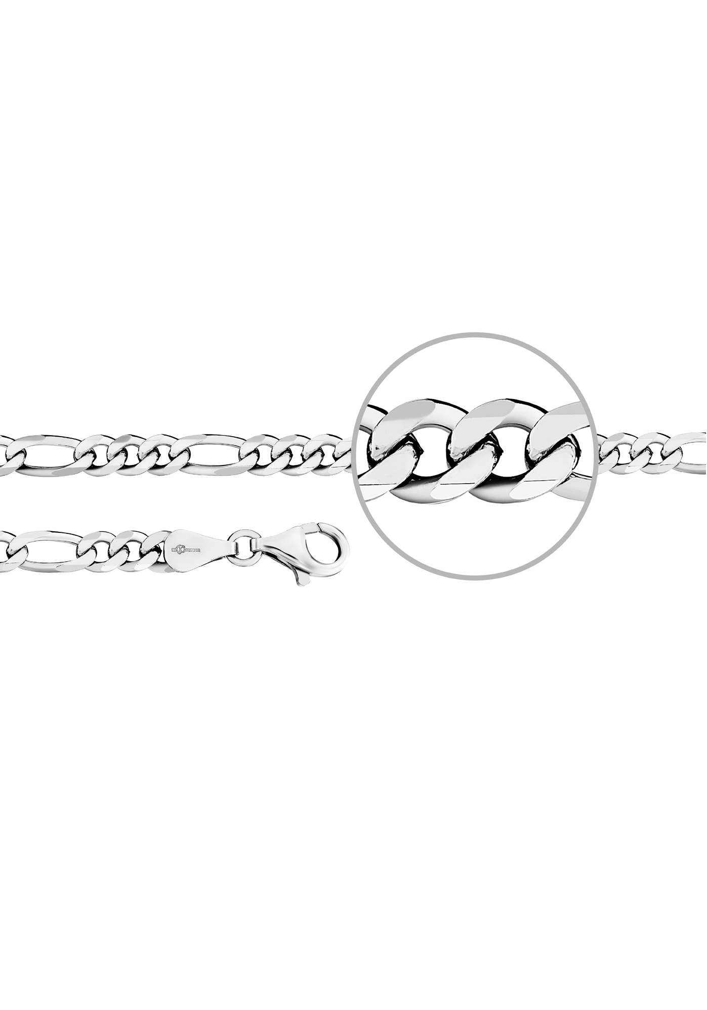 Silberkette »FIGAROKETTE, diamantiert, in mehreren Breiten erhältlich, F3, F4«