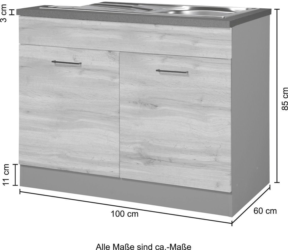 HELD MÖBEL Spülenschrank »Trier«, | kaufen cm, 100 inklusive BAUR Breite Einbauspüle