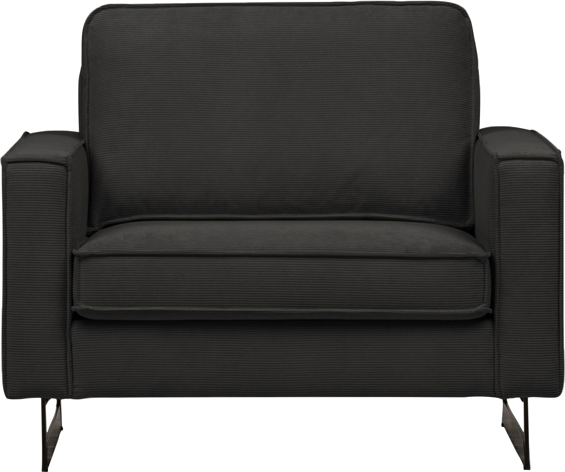 Home affaire Loveseat "Pinto 105 cm, Cord, Chenille, Lederoptik" mit Keder, günstig online kaufen