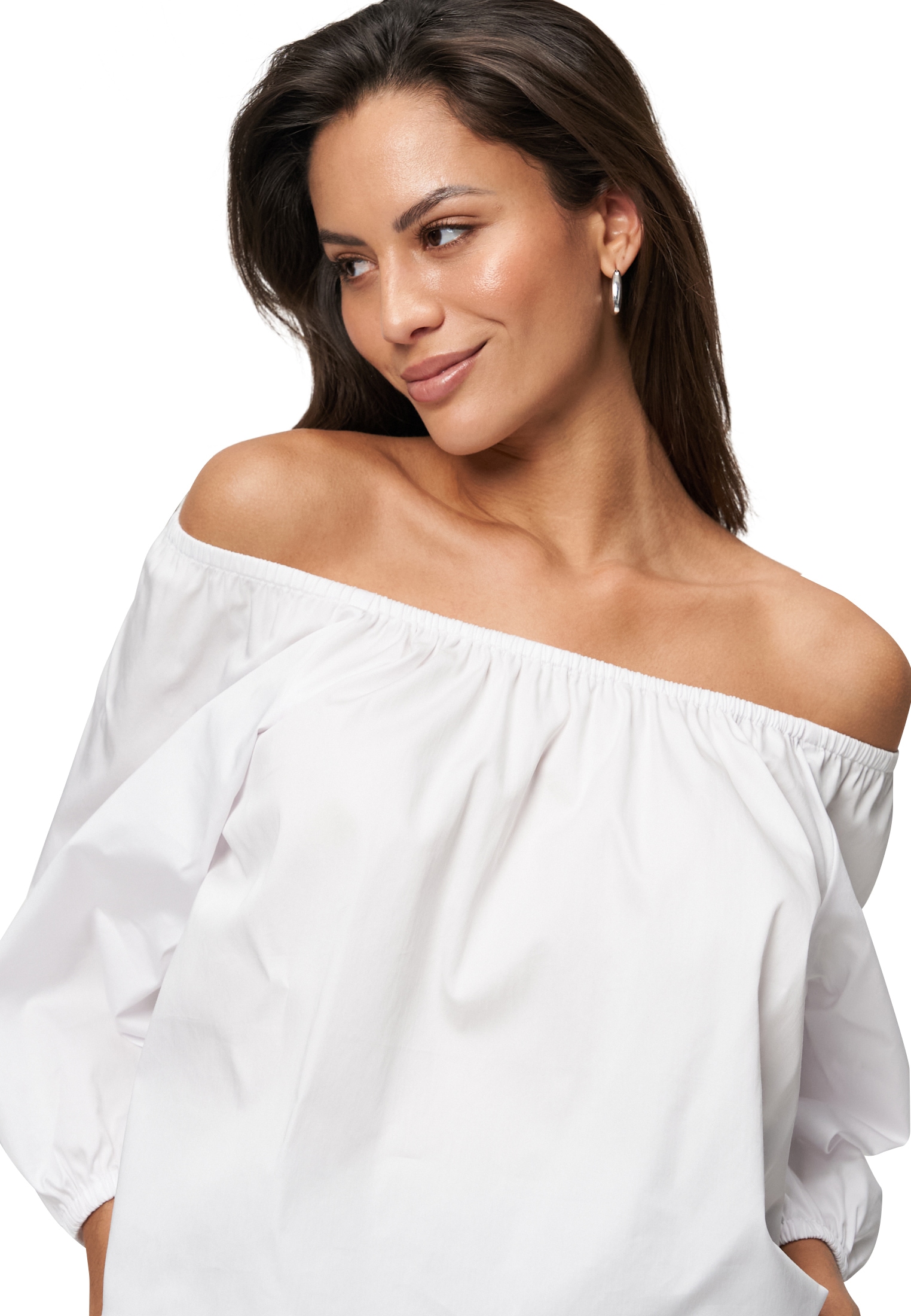 Zero Shirtbluse »zero Blusenshirt mit tiefem Rundhalsausschnitt«