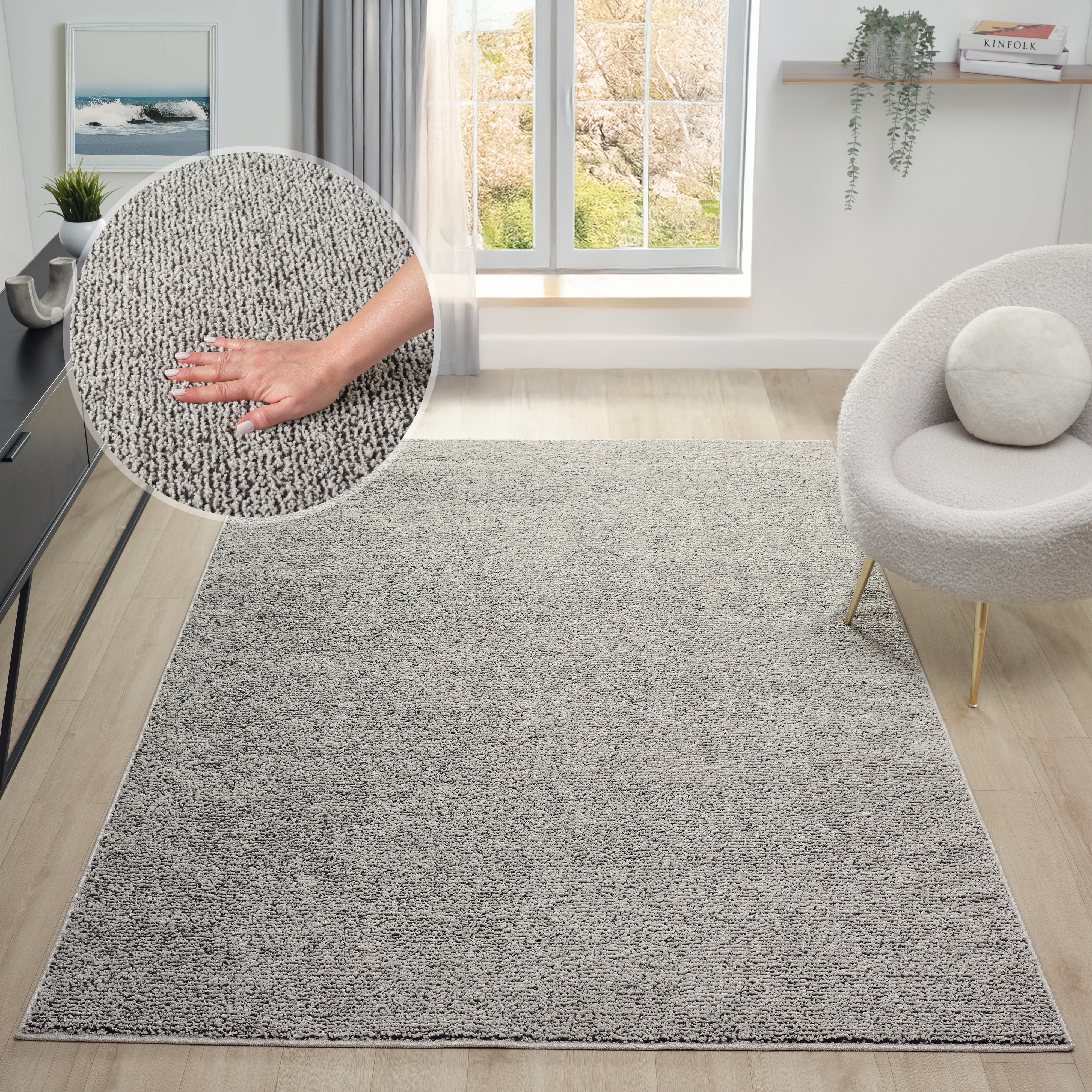 OTTO home "Lisam" rechteckig 15 mm Höhe meliert, uni, weich, Wohnzimmer, Schlafzimmer