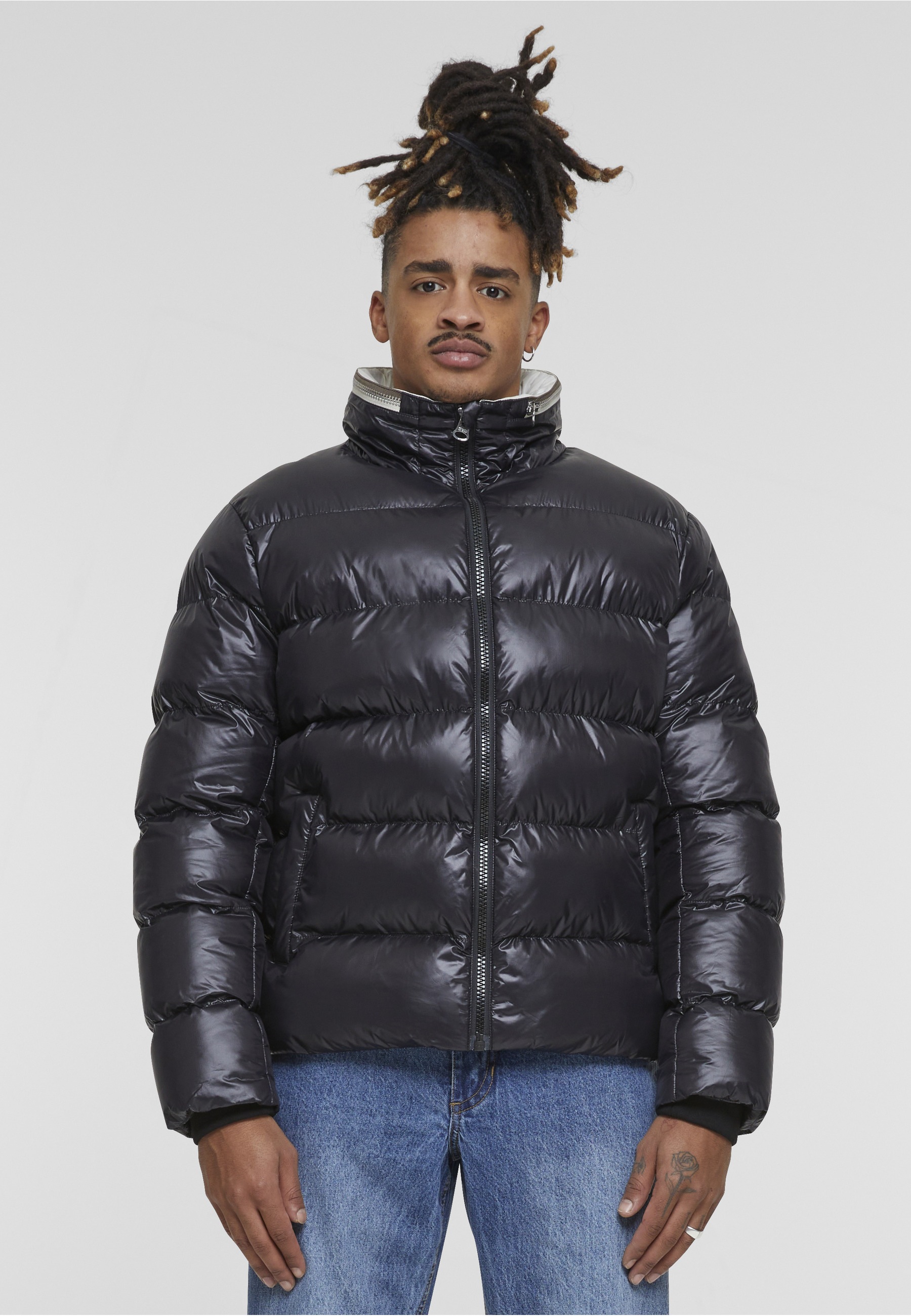 URBAN CLASSICS Winterjacke »Urban Classics Recycled Zip neck Puffer Jacket« 1 Stk. tlg. ohne Kapuze