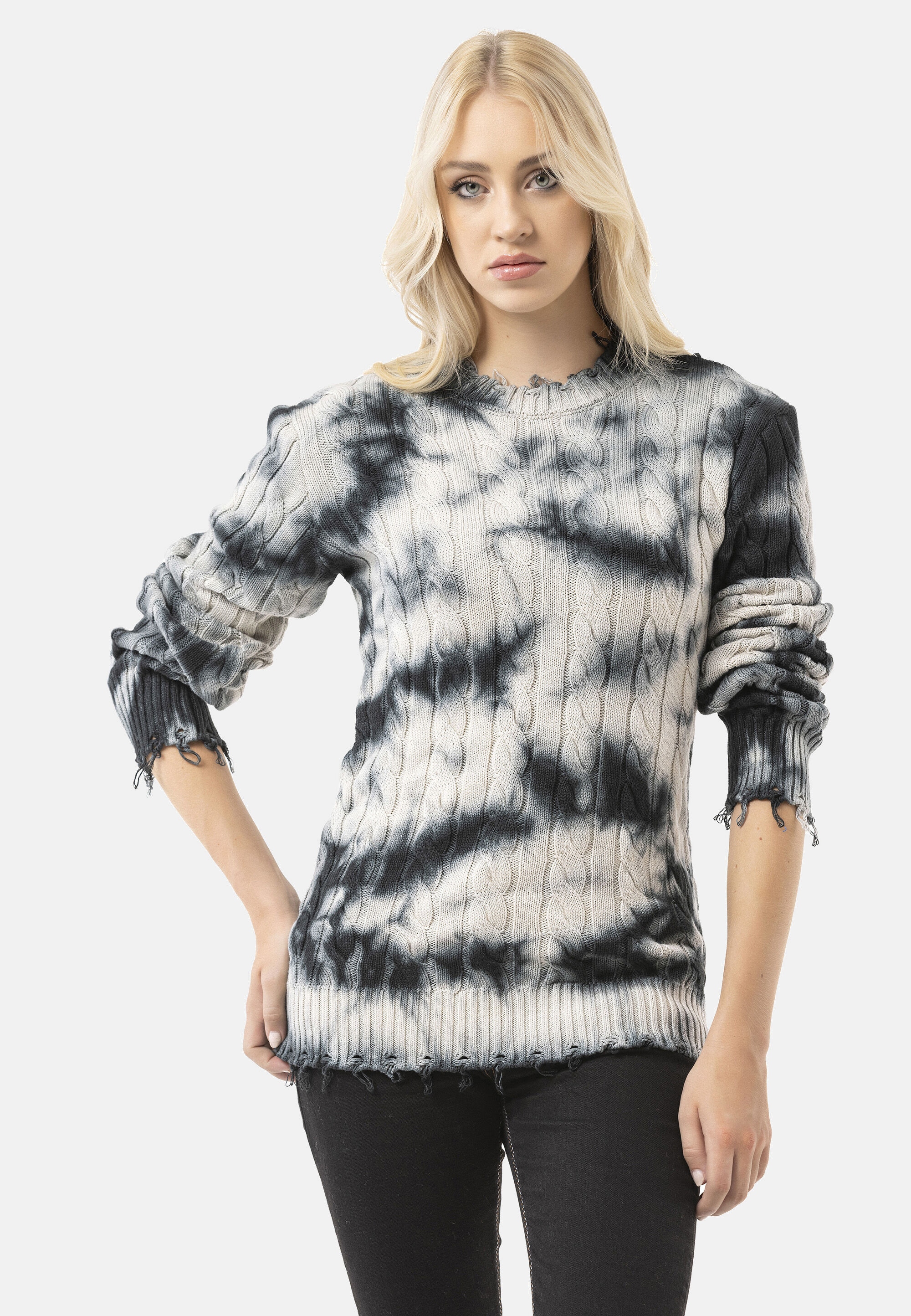 Cipo & Baxx Strickpullover "WP268" 1 Stk. Tie-Dye Optik günstig online kaufen