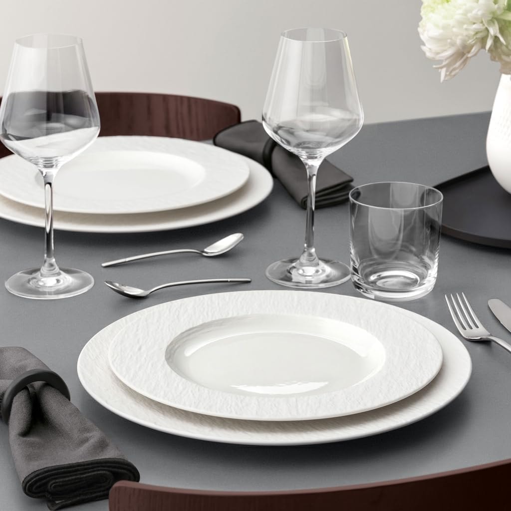 Villeroy & Boch Geschirr-Set »Basic-Set Manufacture Ice 6er Set weiß« Spülmaschinengeeignet, Mikrowellenfest