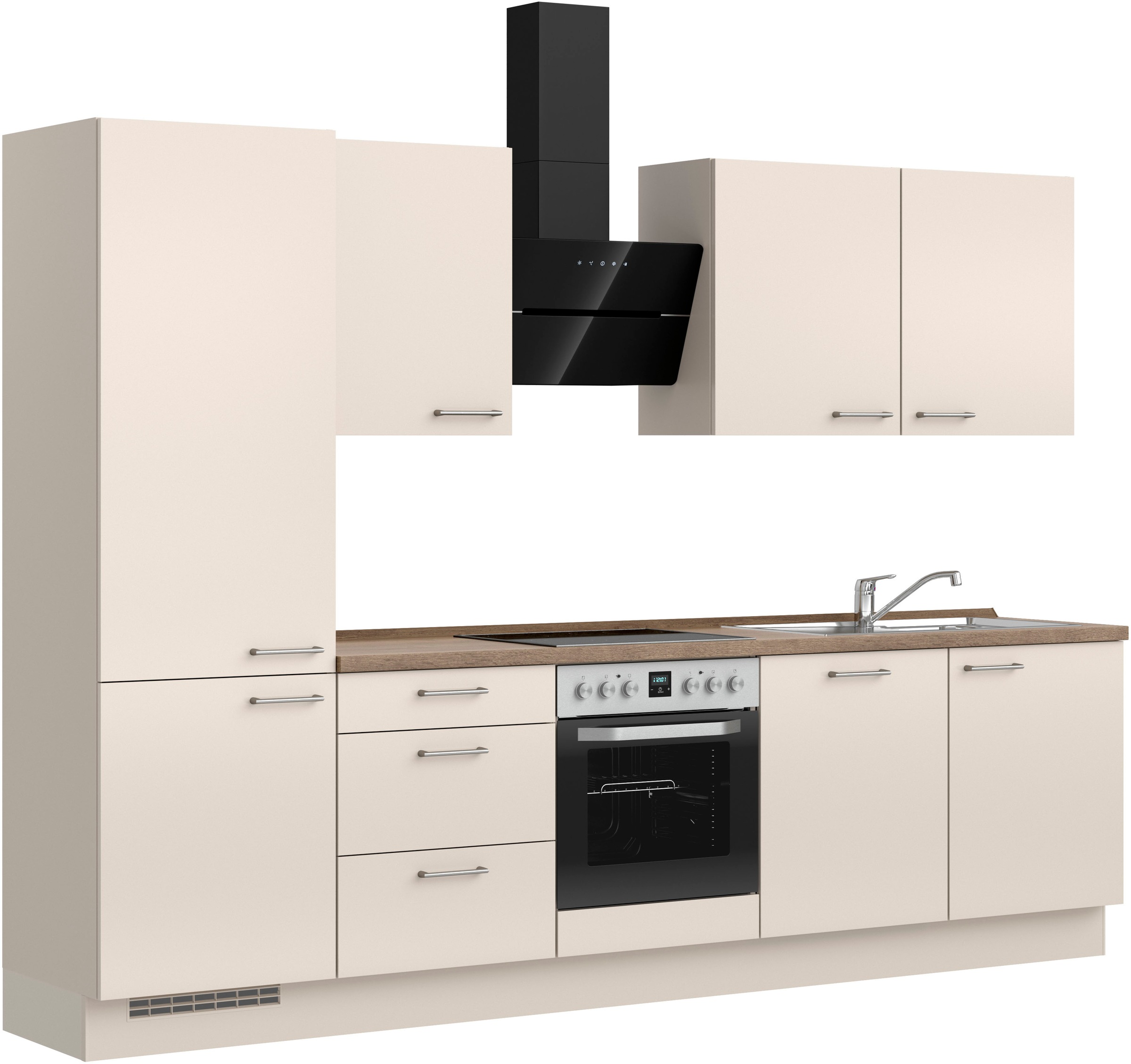 nobilia® Küchenzeile »"Laser II"«, vormontiert, Ausrichtung wählbar, Breite 300 cm, wahlw. mit E-Geräten
