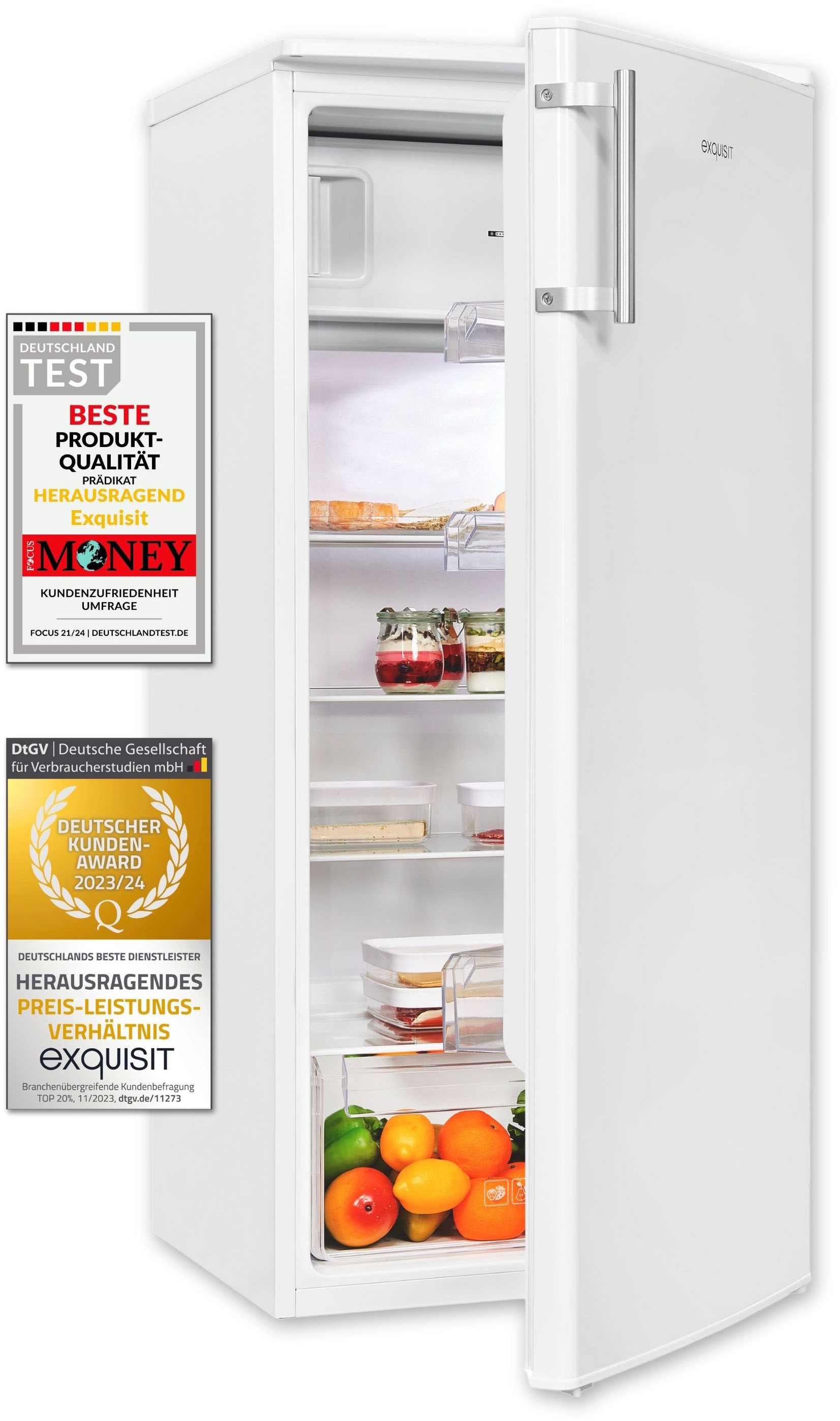 exquisit Kühlschrank "KS185-4-HE-040E weiss" 122 cm hoch 55 cm breit 190 L günstig online kaufen