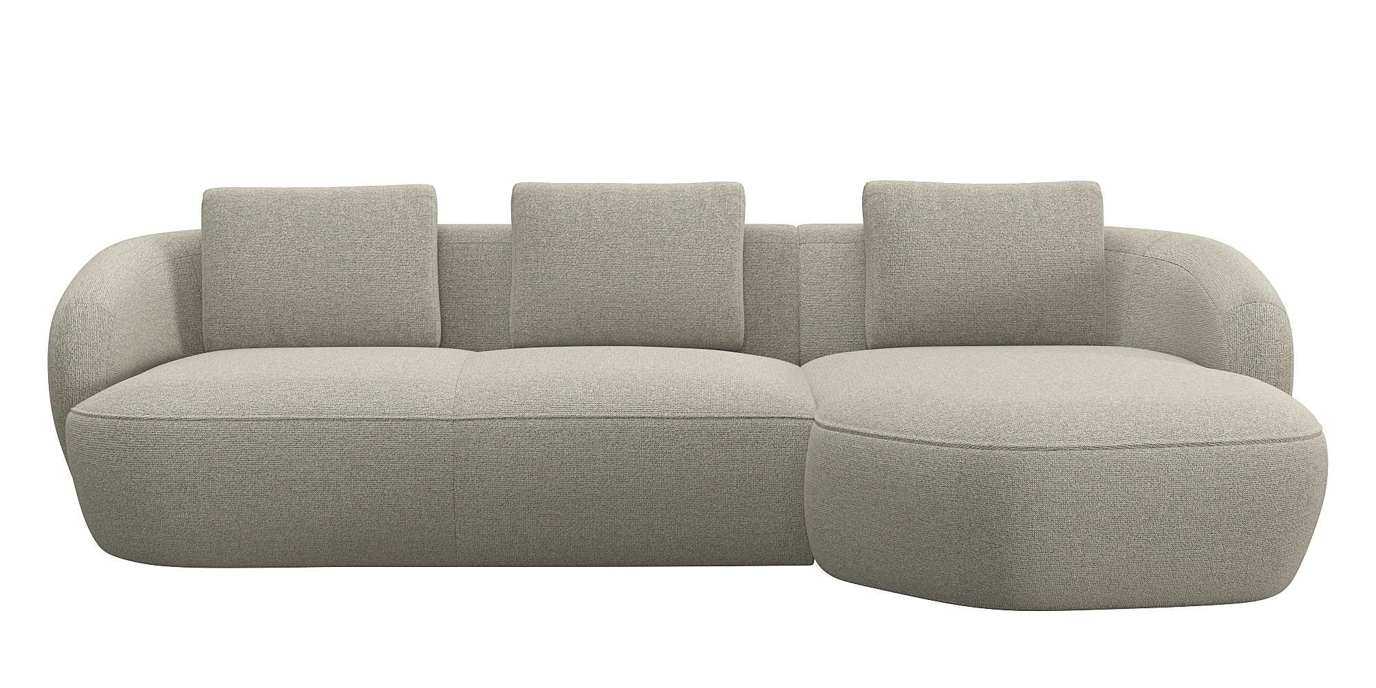 FLEXLUX Wohnlandschaft "Torino, rund, L-Form, Sofa-Ecke mit Recamiere, Long günstig online kaufen