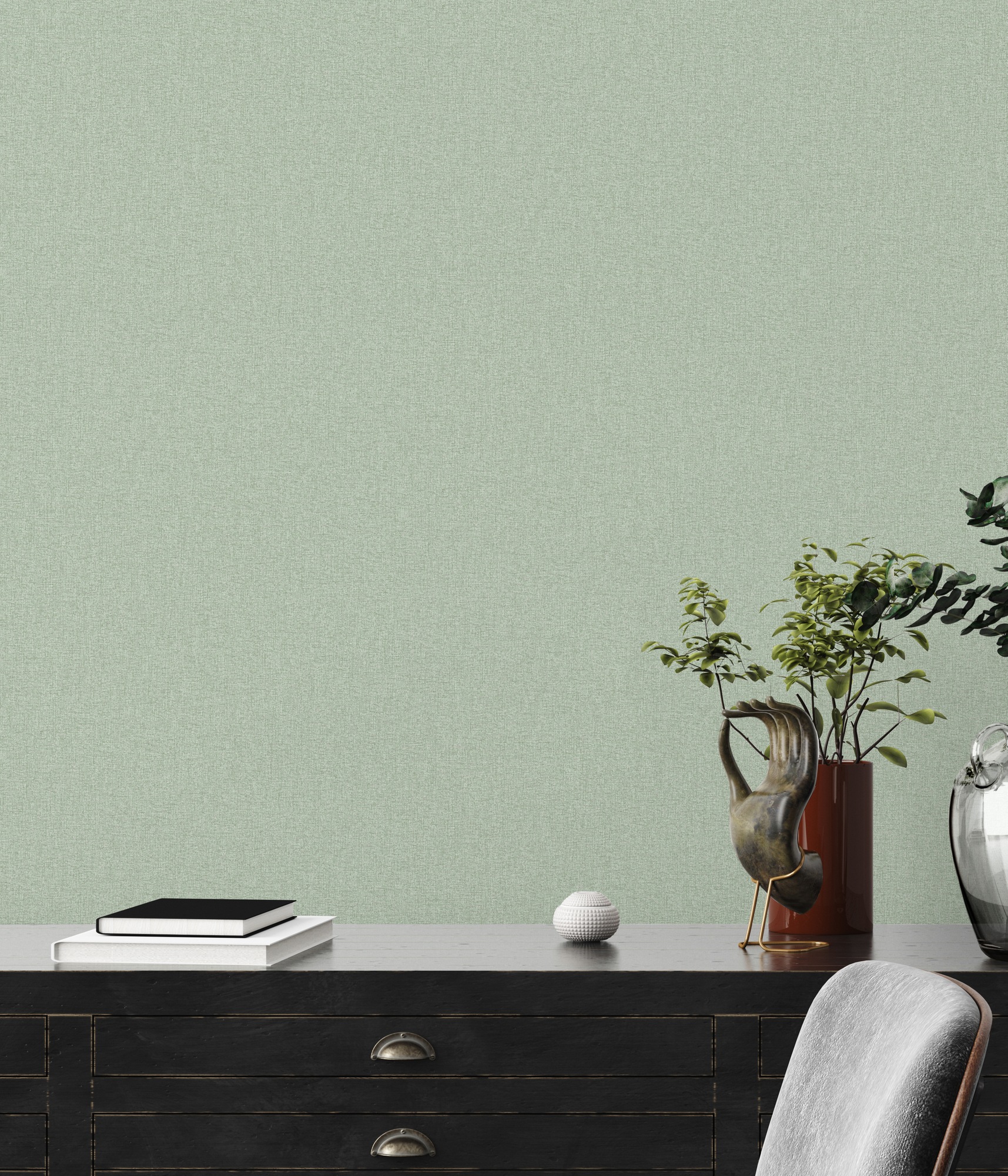 living walls Vliestapete »Famous Garden einfarbige Tapete Unitapete Struktur-Optik Landhaus«, matt, Vliestapete einfarbig für Schlafzimmer Küche Wohnzimmer Uni Design