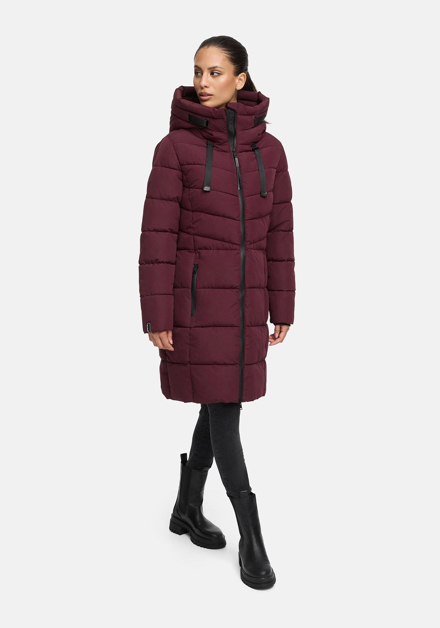 Marikoo Winterjacke »Natsukoo XVI«, Stepp Mantel mit großer Kapuze