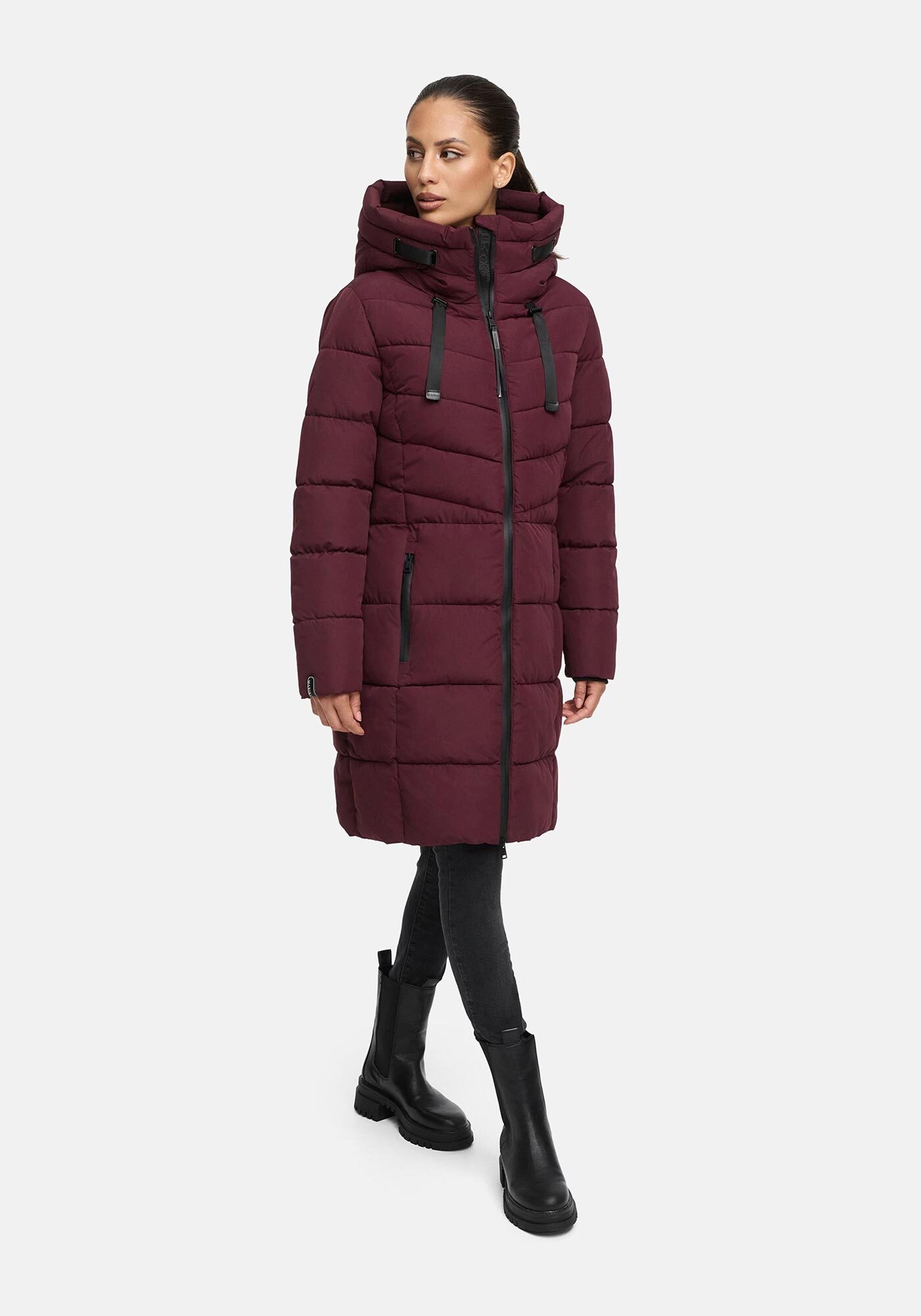 Marikoo Winterjacke "Natsukoo XVI" Stepp Mantel mit großer Kapuze günstig online kaufen