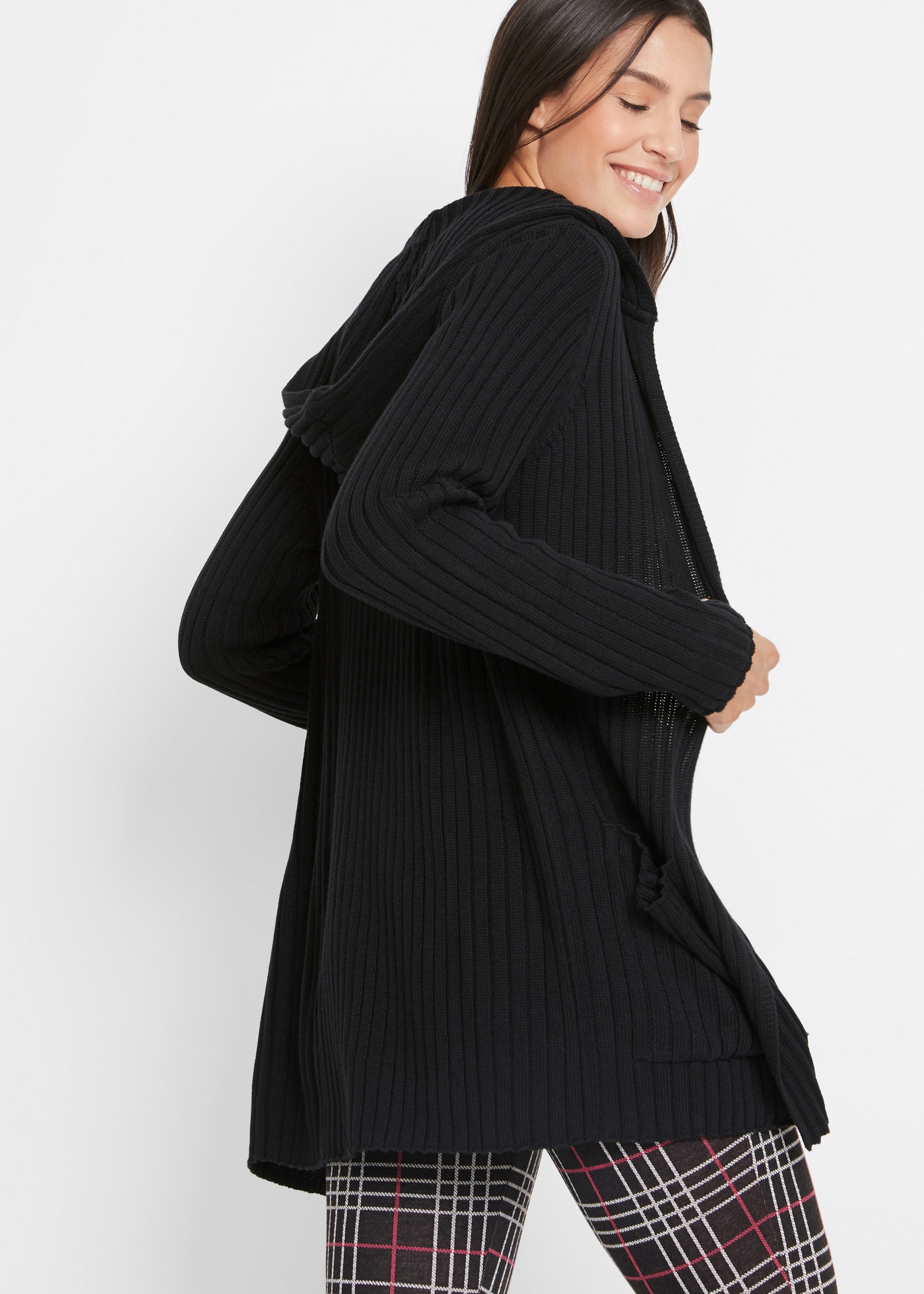 Thumbnail - bonprix Strickjacke lockere Passform, mit Kapuze, mit aufgesetzten Taschen