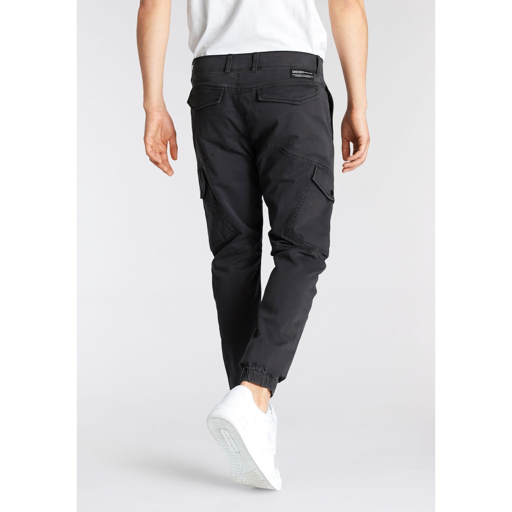 TOM TAILOR Denim Cargohose, mit Bügelfalten